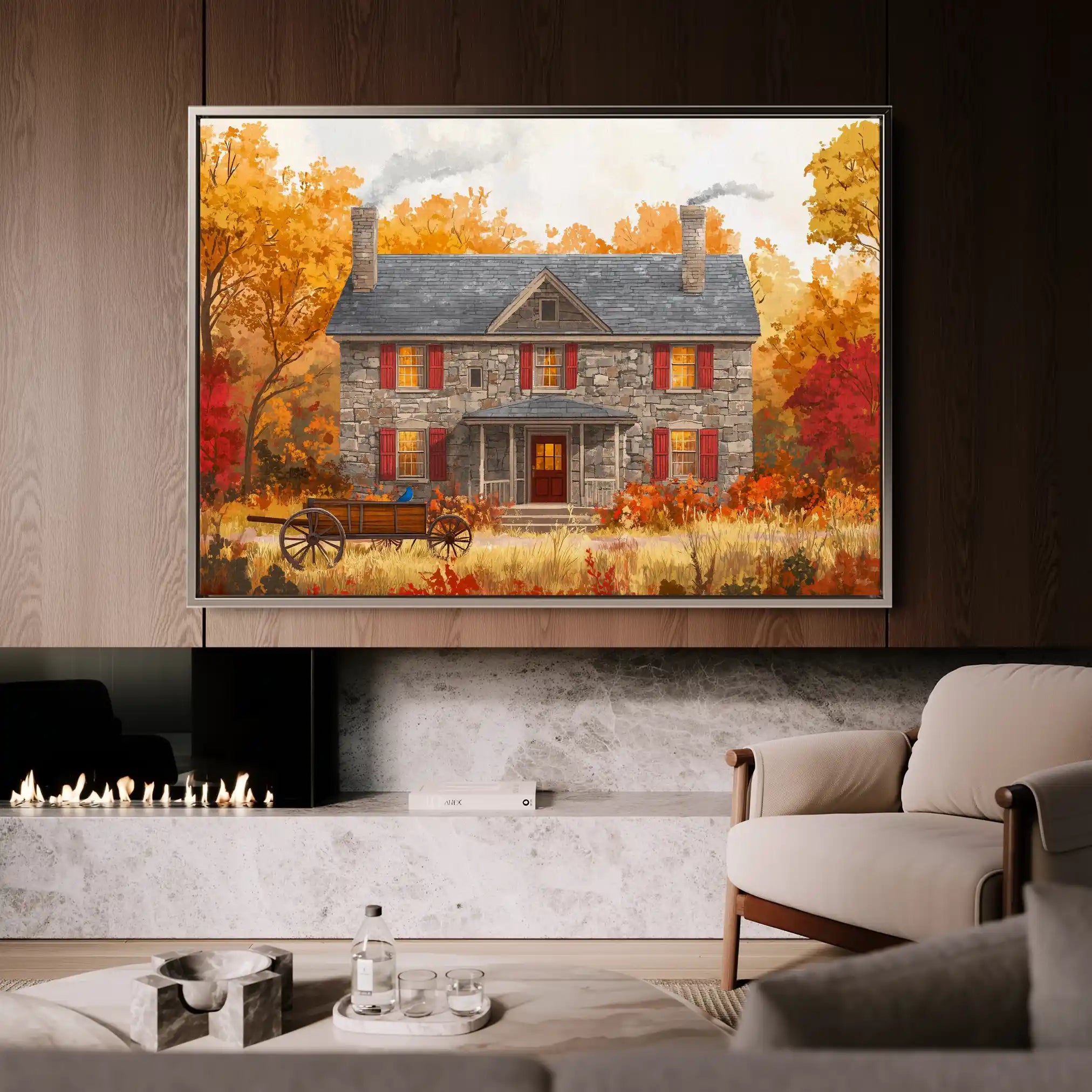 Landscape 403 Canvas Art 90 x 60 cm / Stretched on hidden frame