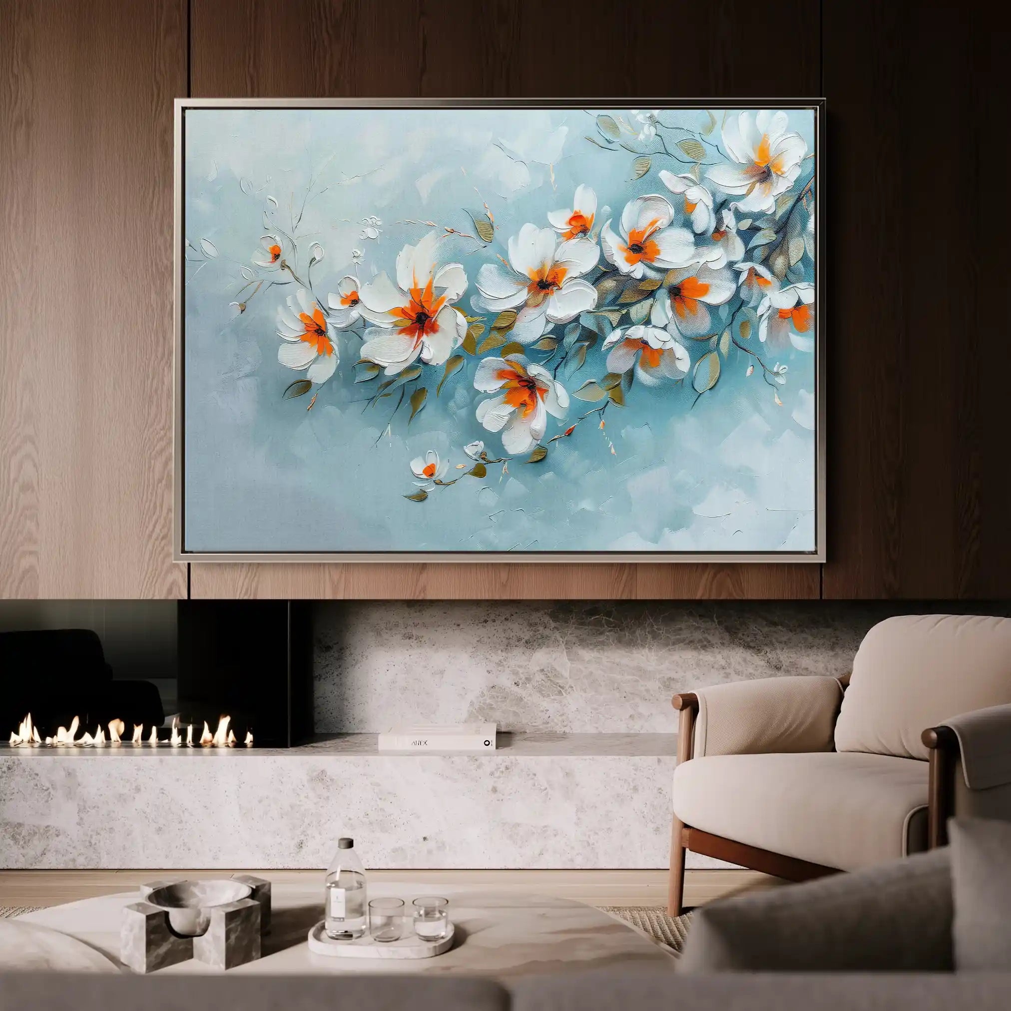Floral Canvas Wall Art WAD410-F 90 x 60 cm / Stretched on hidden frame
