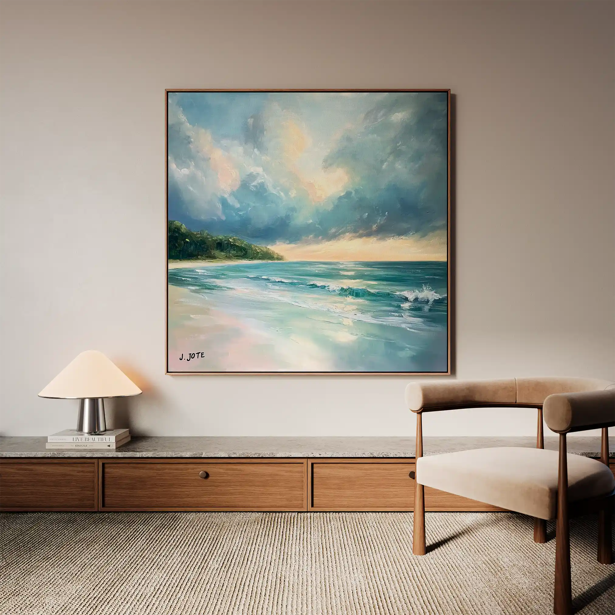 Landscape 411 Canvas Art 80 x 80 cm / Stretched on hidden frame