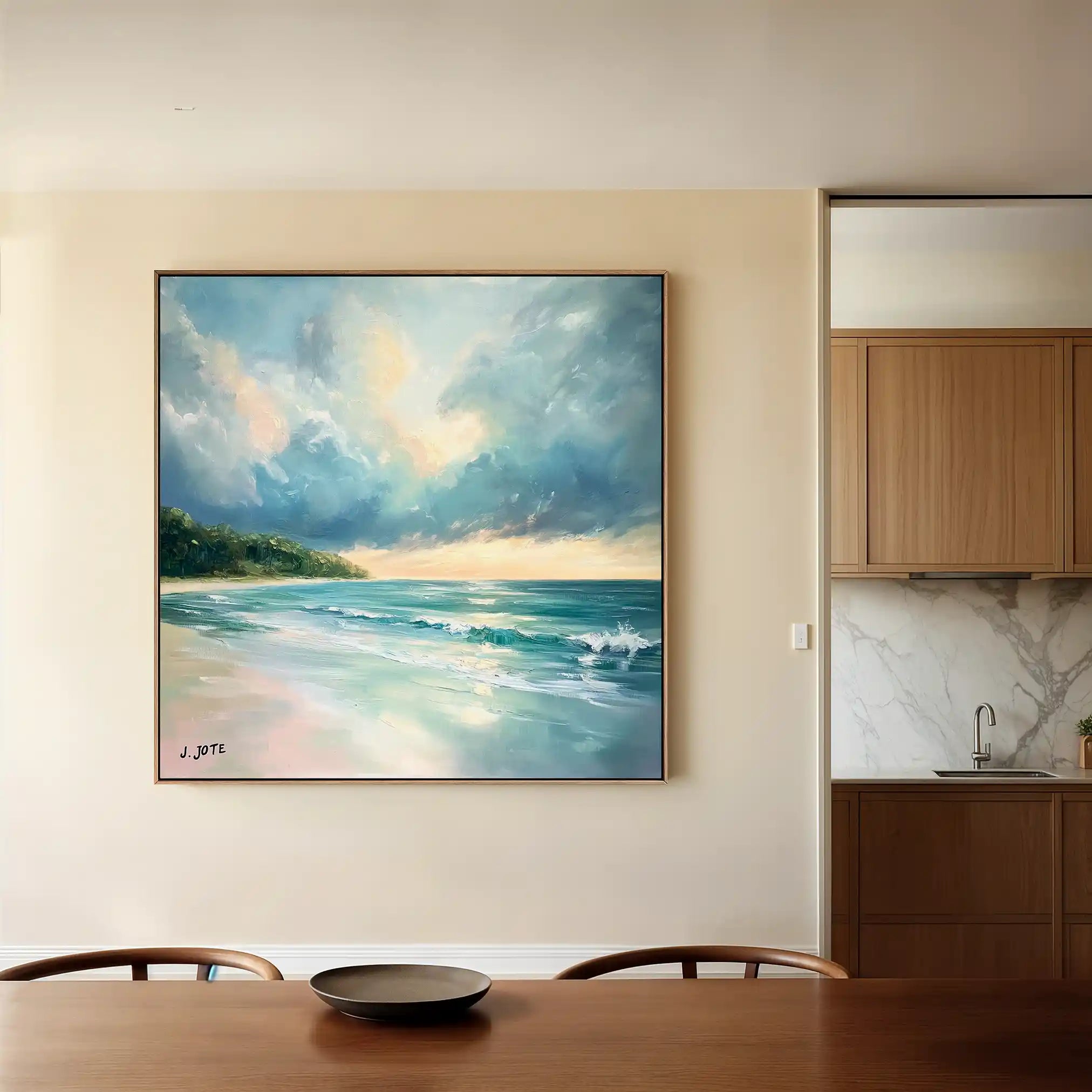 Landscape 411 Canvas Art 80 x 80 cm / Stretched on hidden frame