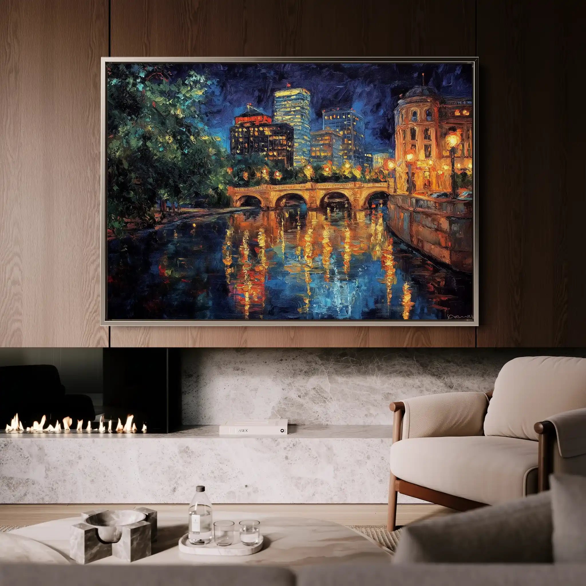 Landscape 415 Canvas Art 90 x 60 cm / Stretched on hidden frame