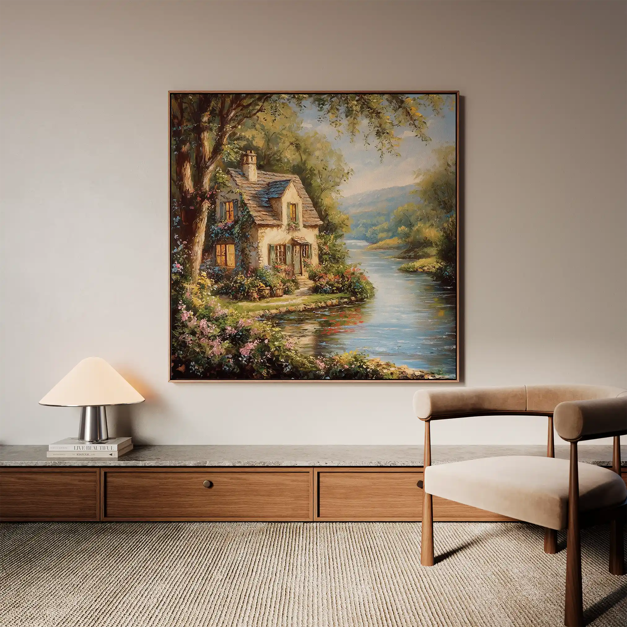 Landscape 426 Canvas Art 80 x 80 cm / Stretched on hidden frame