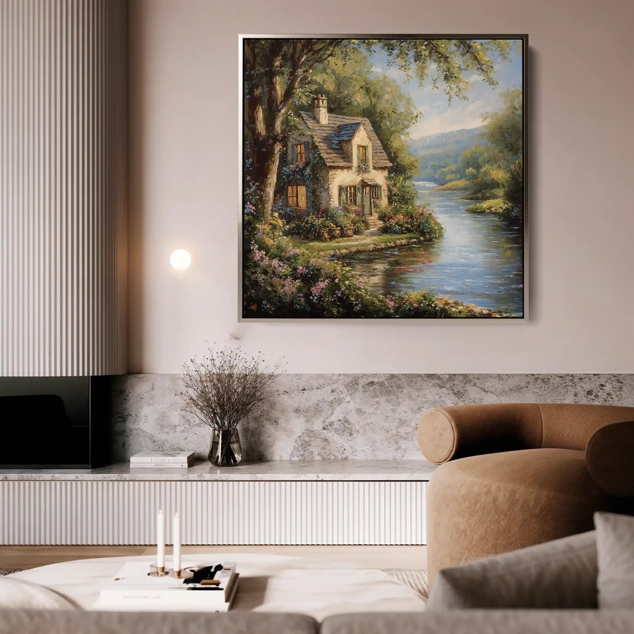 Landscape 426 Canvas Art 80 x 80 cm / Stretched on hidden frame