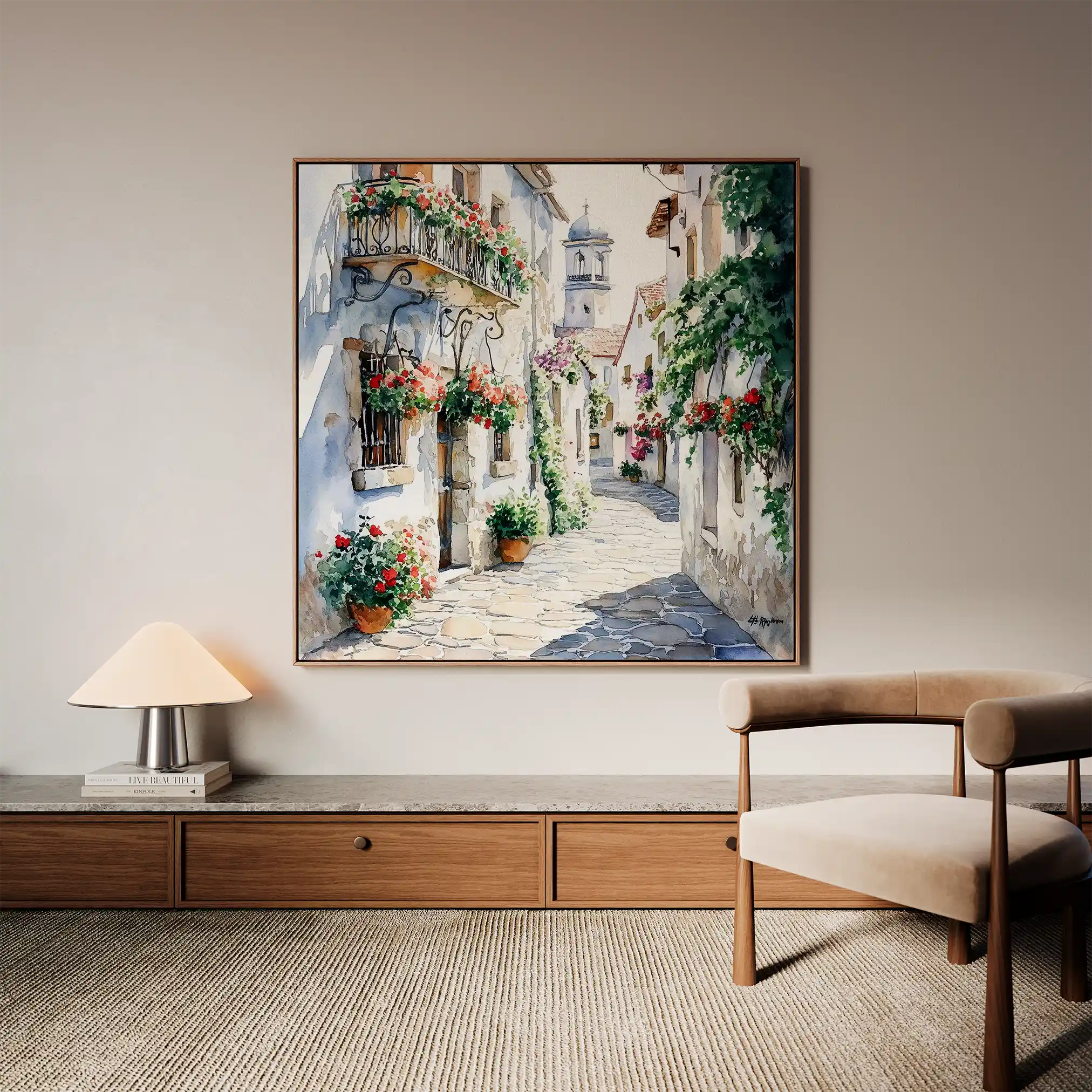 Landscape 431 Canvas Art 80 x 80 cm / Stretched on hidden frame