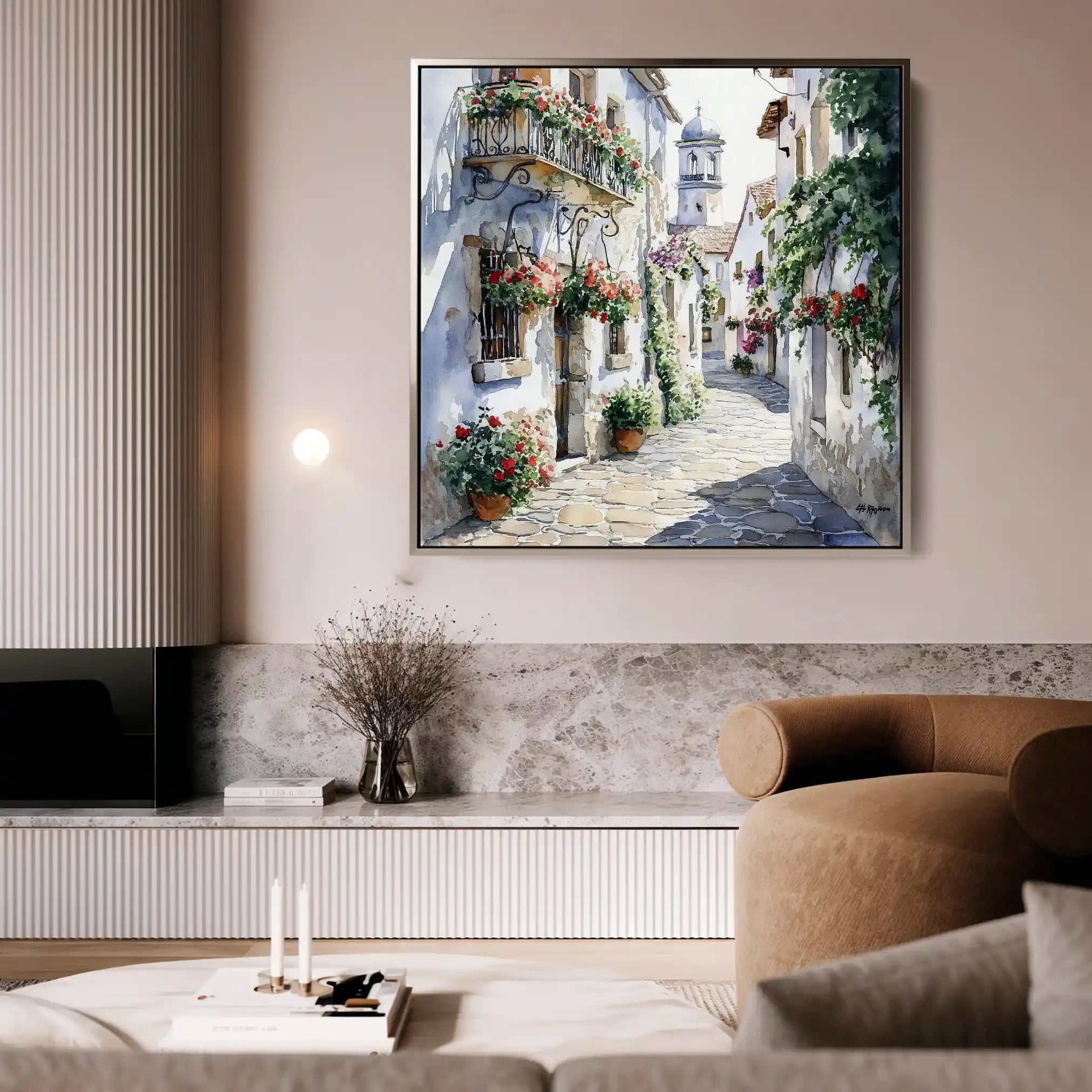 Landscape 431 Canvas Art 80 x 80 cm / Stretched on hidden frame