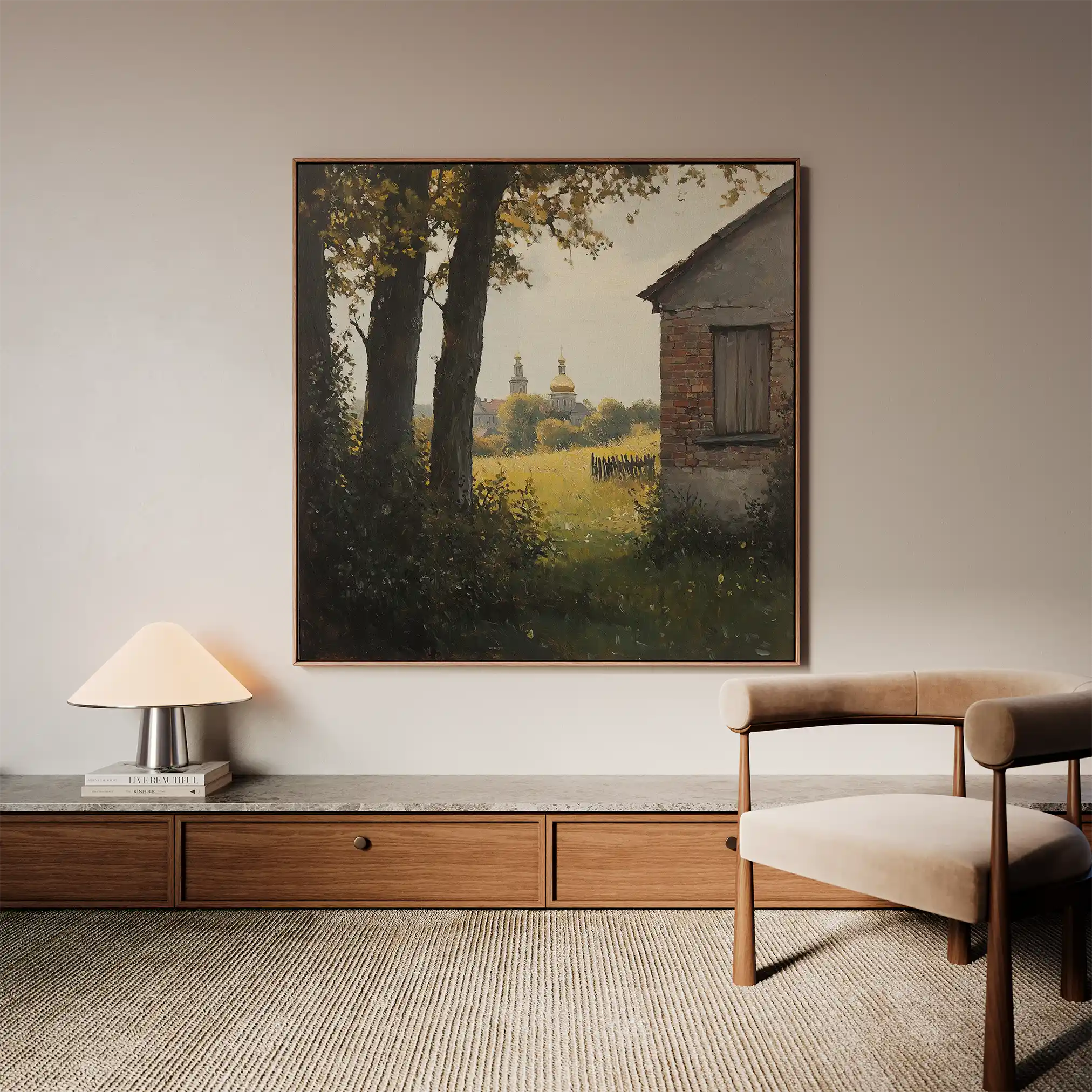 Landscape 432 Canvas Art 80 x 80 cm / Stretched on hidden frame