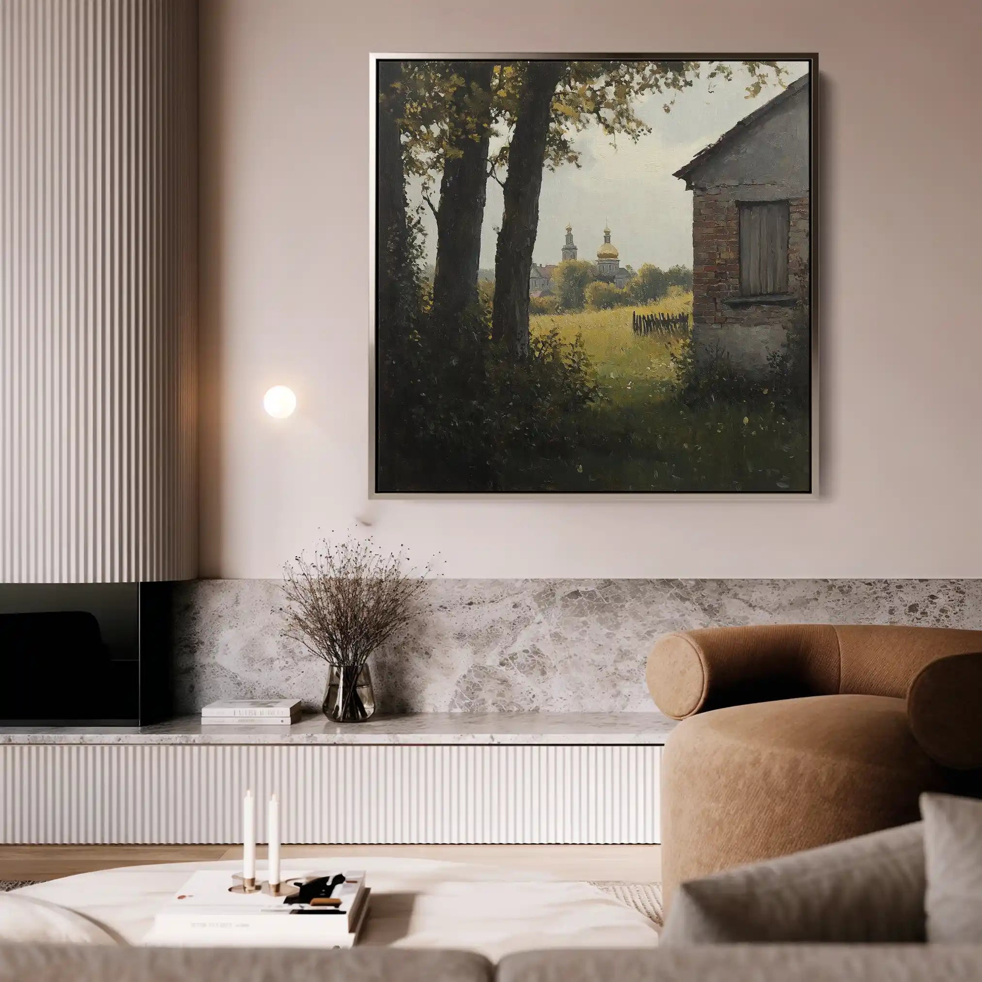Landscape 432 Canvas Art 80 x 80 cm / Stretched on hidden frame