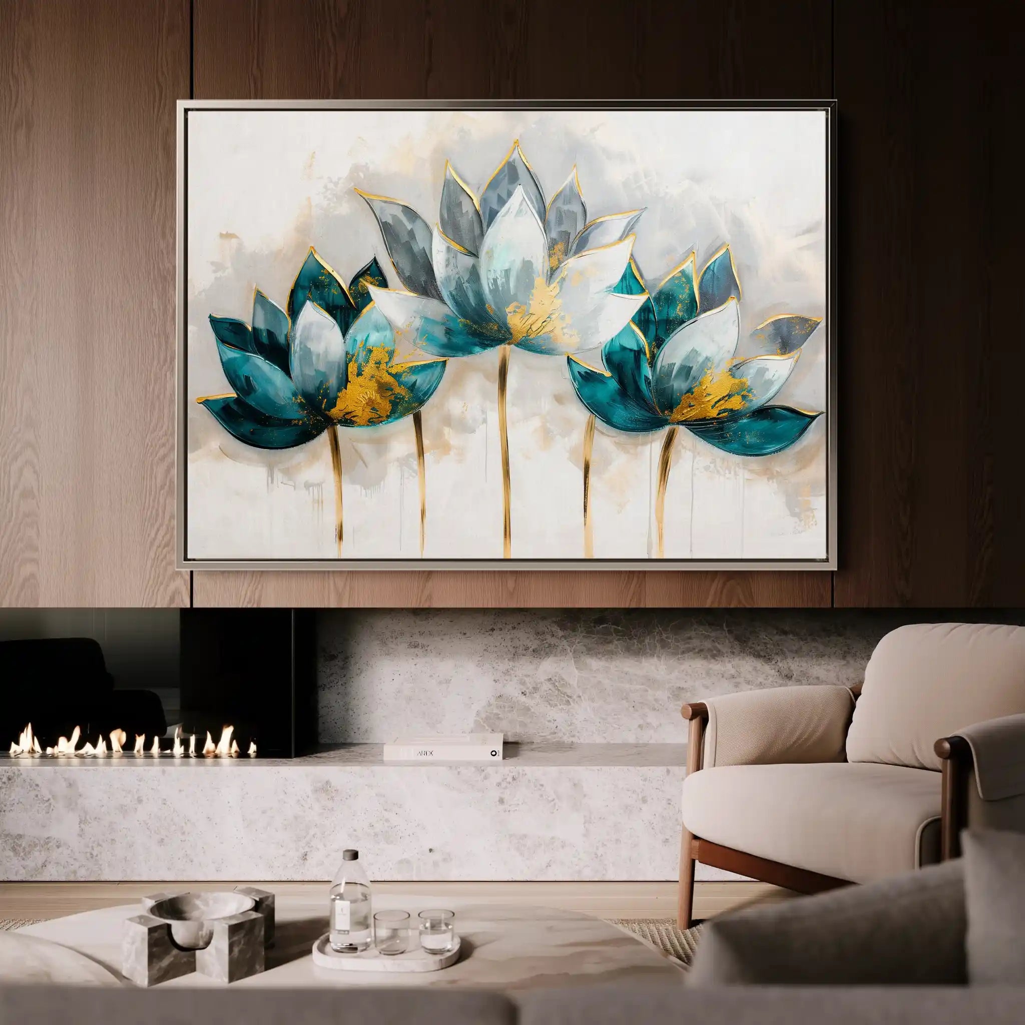 Floral Canvas Wall Art WAD435-F 90 x 60 cm / Stretched on hidden frame