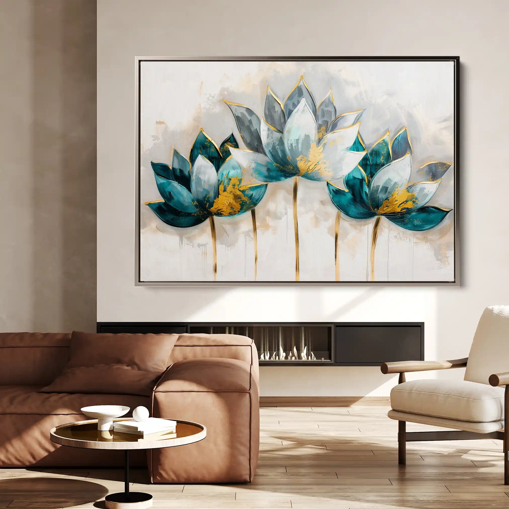 Floral Canvas Wall Art WAD435-F 90 x 60 cm / Stretched on hidden frame
