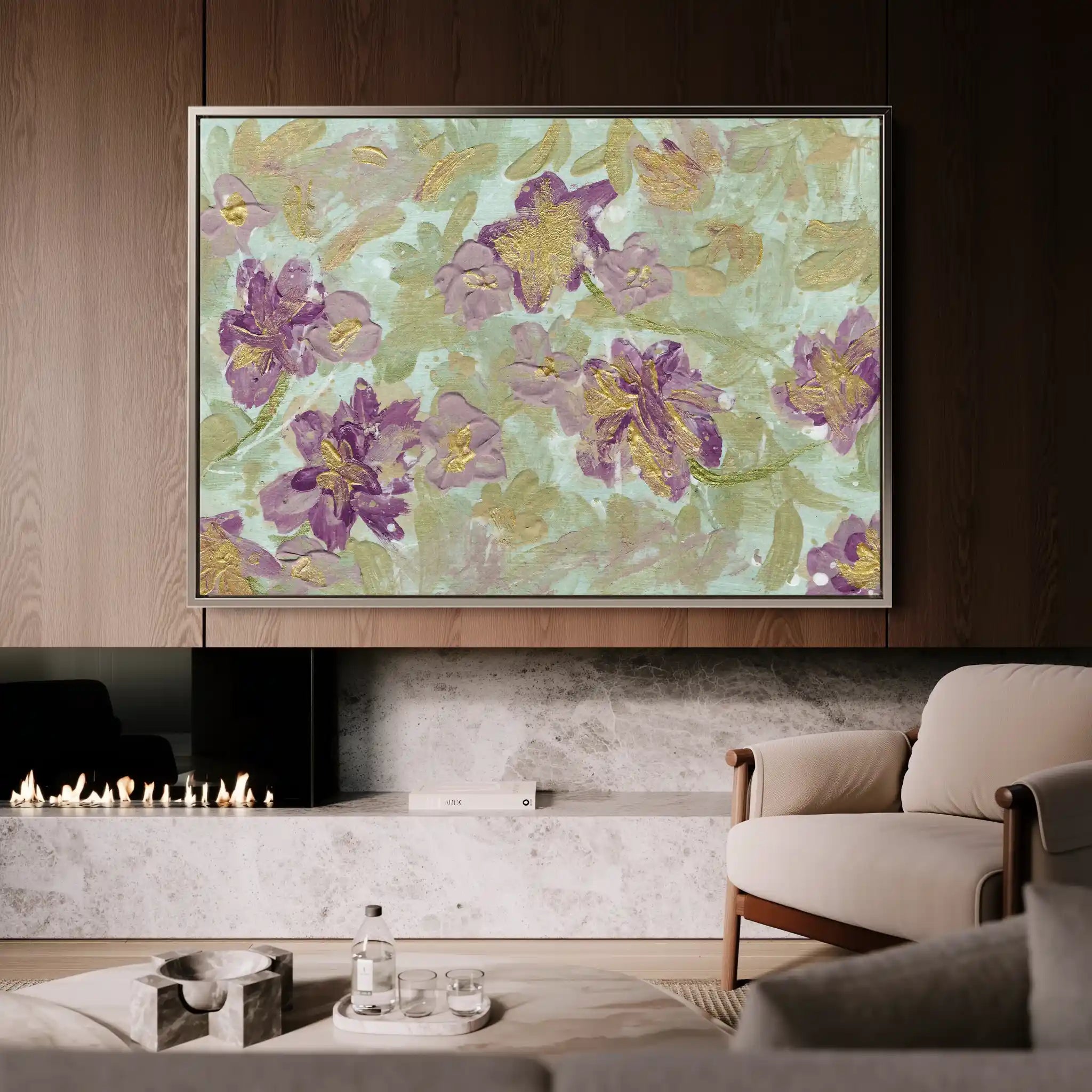 Floral Canvas Wall Art WAD441-F 90 x 60 cm / Stretched on hidden frame