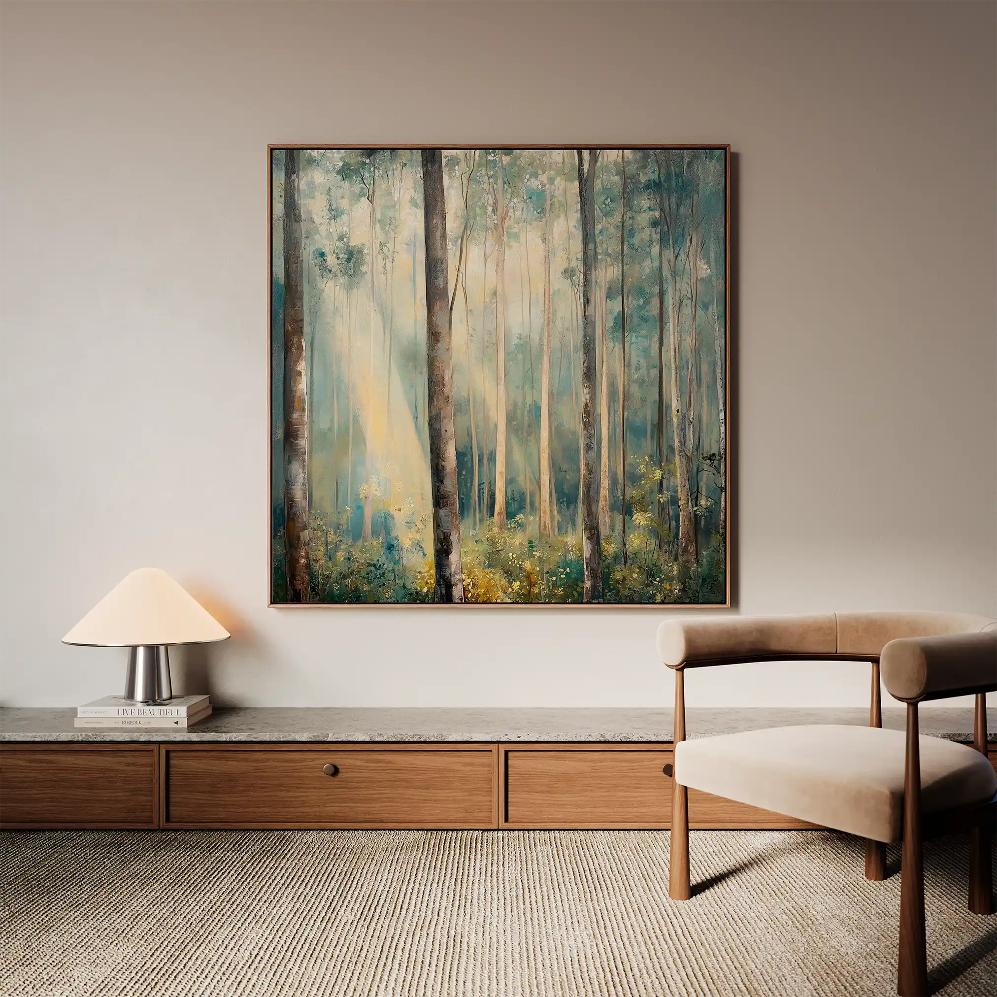 Landscape 441 Canvas Art 80 x 80 cm / Stretched on hidden frame