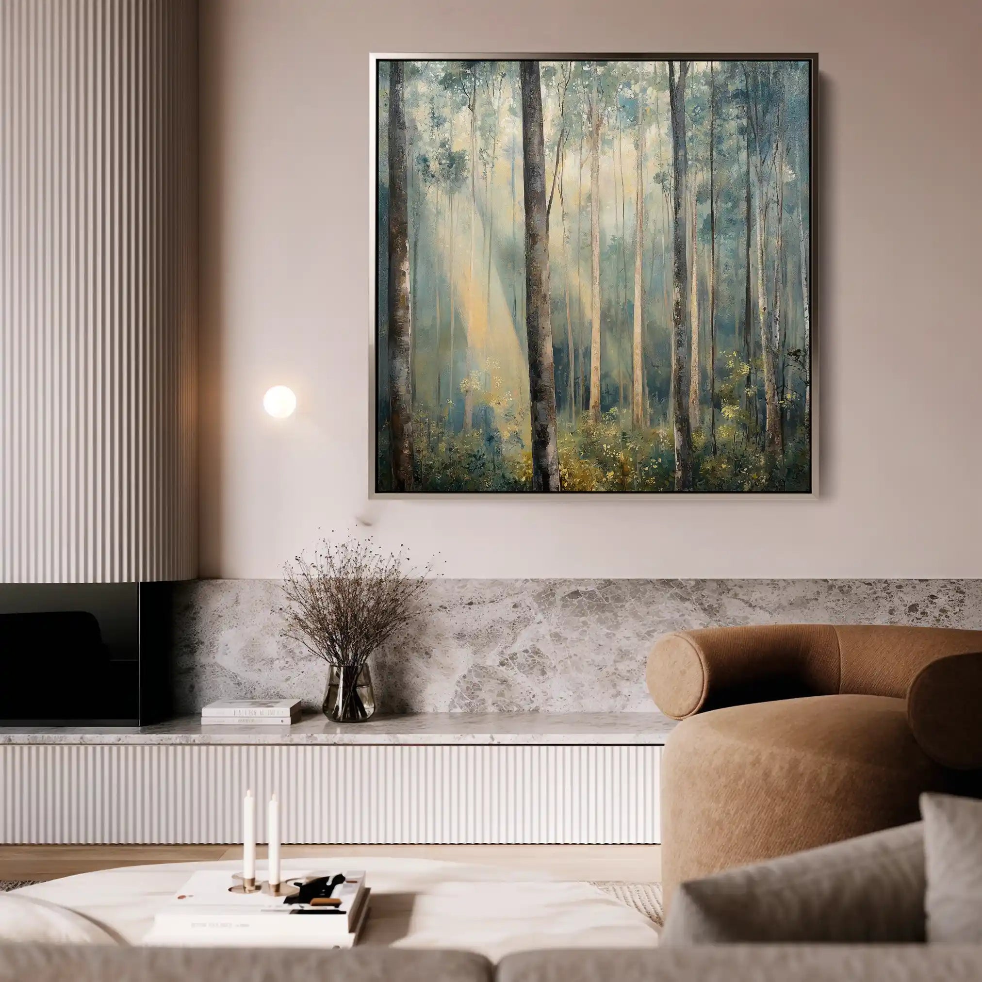 Landscape 441 Canvas Art 80 x 80 cm / Stretched on hidden frame