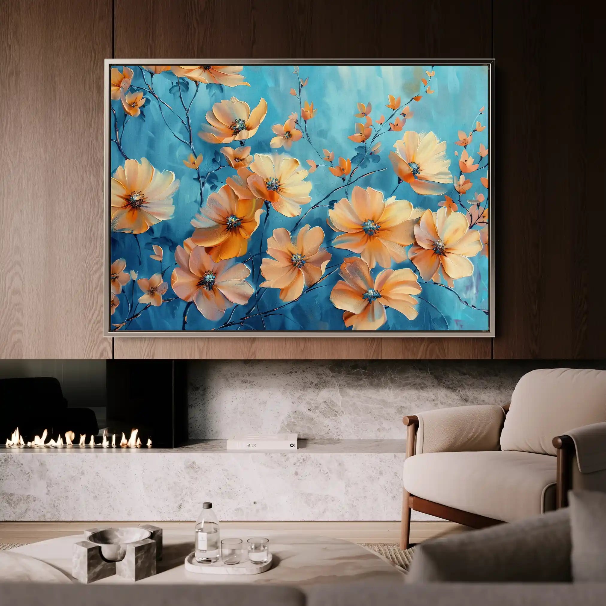 Floral Canvas Wall Art WAD452-F 90 x 60 cm / Stretched on hidden frame