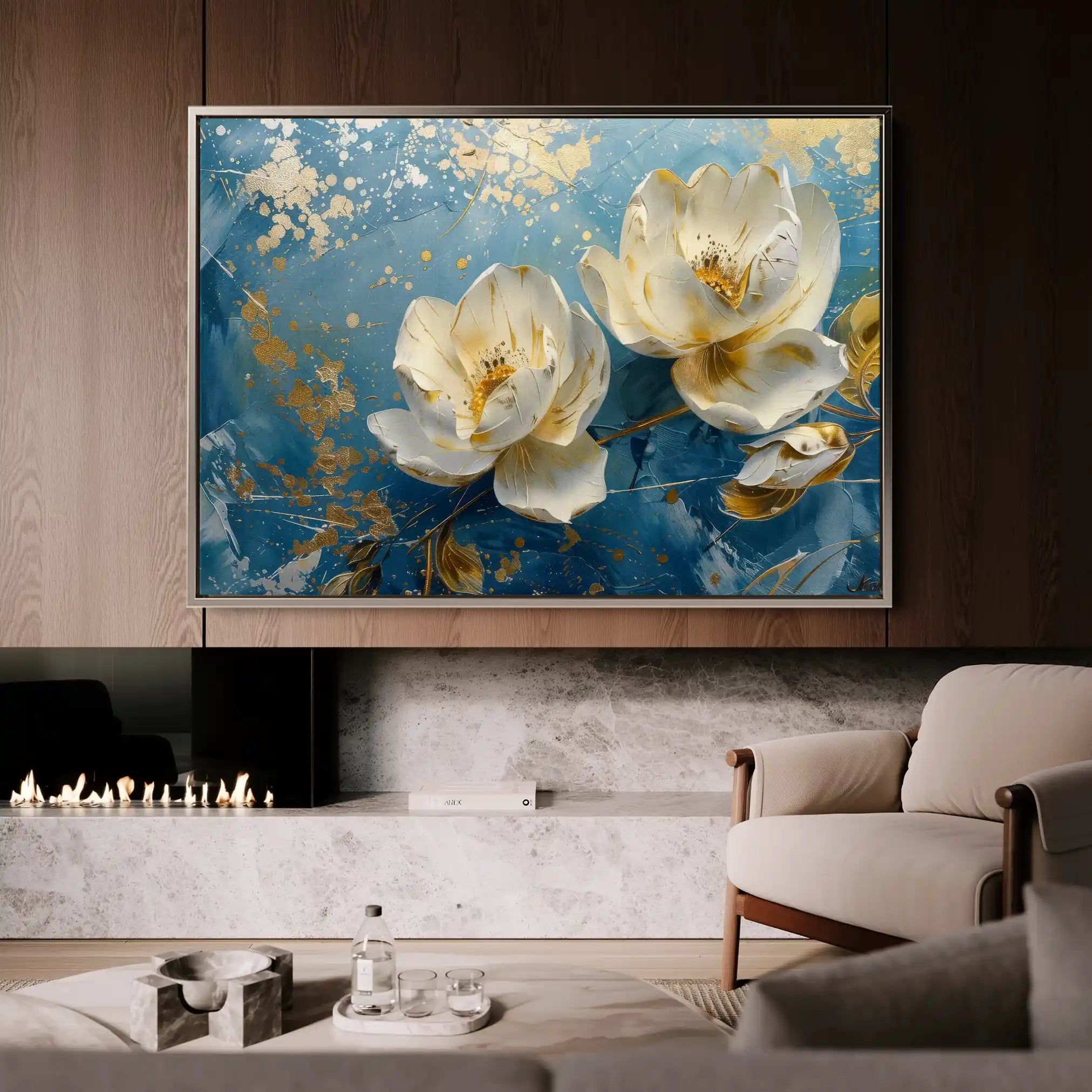 Floral Canvas Wall Art WAD458-F 90 x 60 cm / Stretched on hidden frame