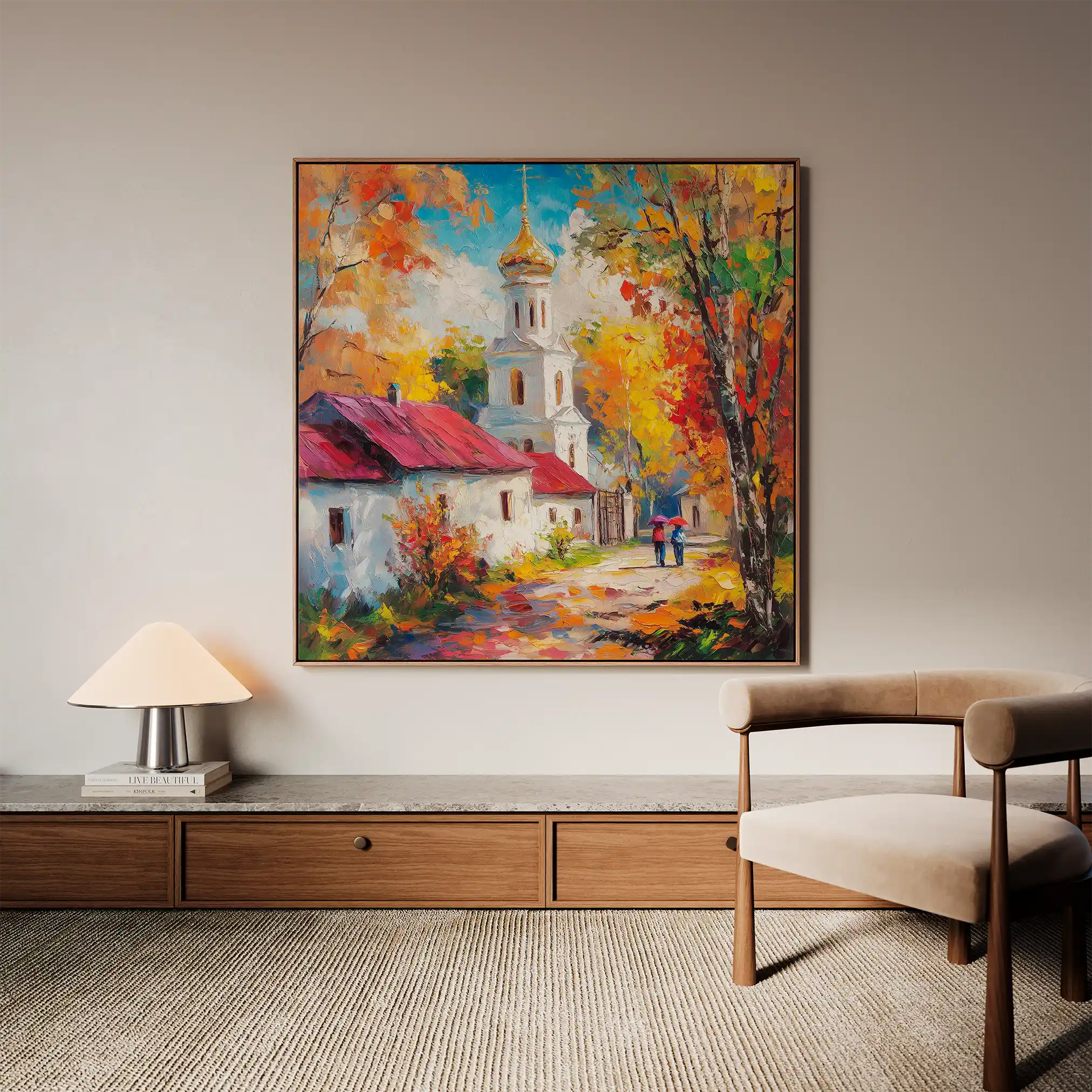 Landscape 464 Canvas Art 80 x 80 cm / Stretched on hidden frame