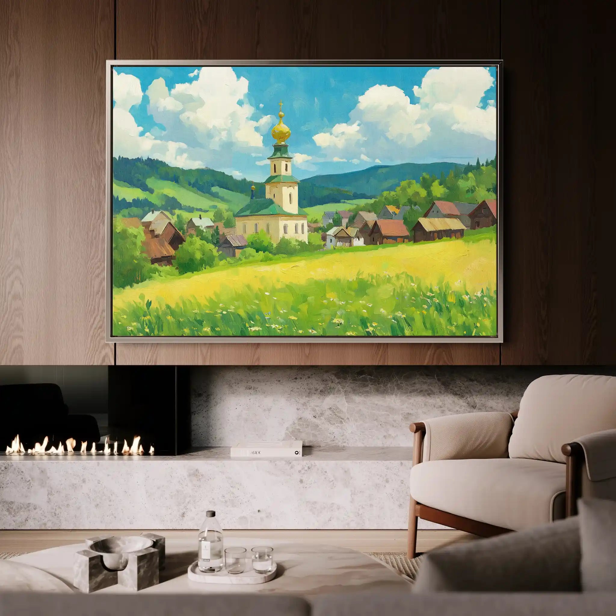 Landscape 469 Canvas Art 90 x 60 cm / Stretched on hidden frame