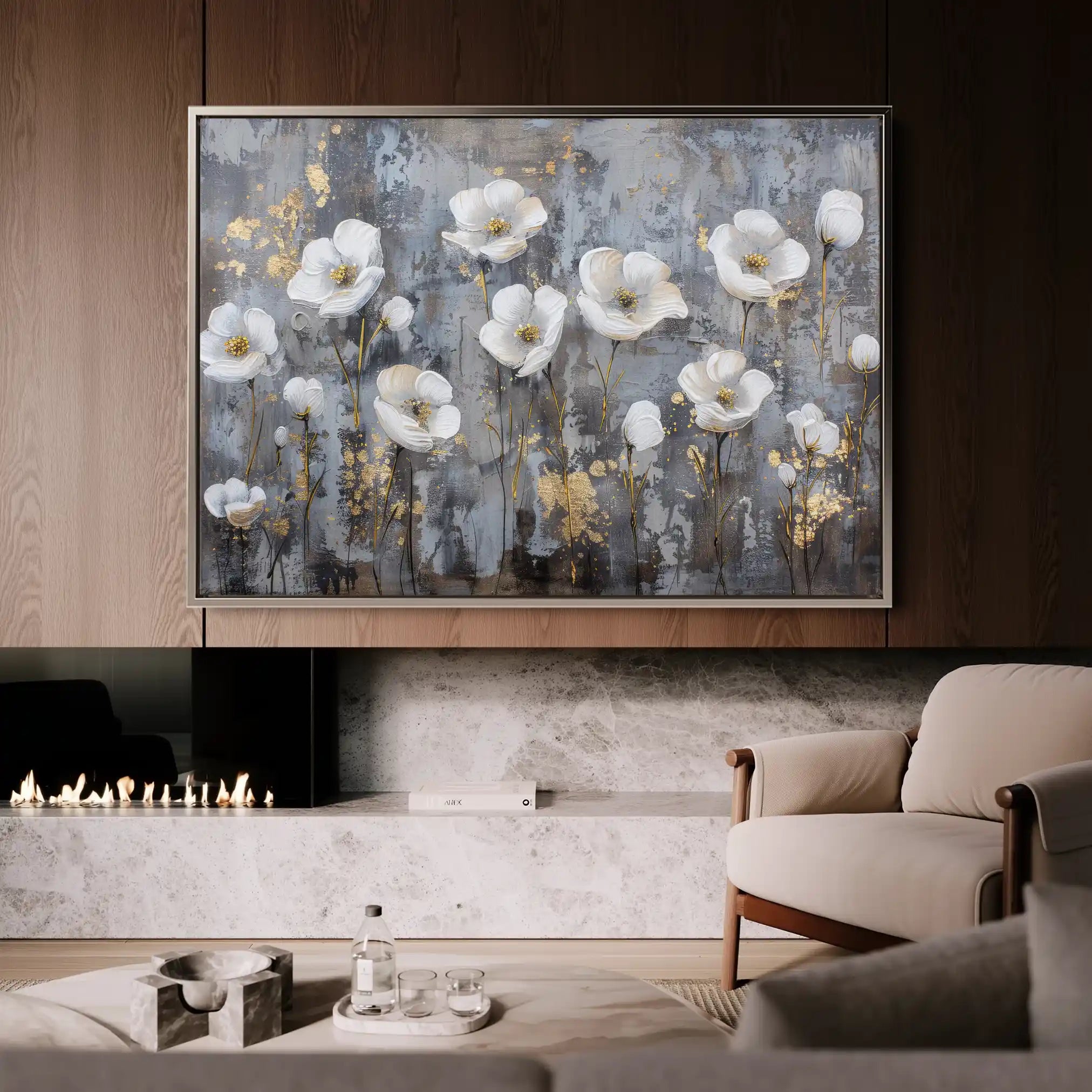 Floral Canvas Wall Art WAD470-F 90 x 60 cm / Stretched on hidden frame