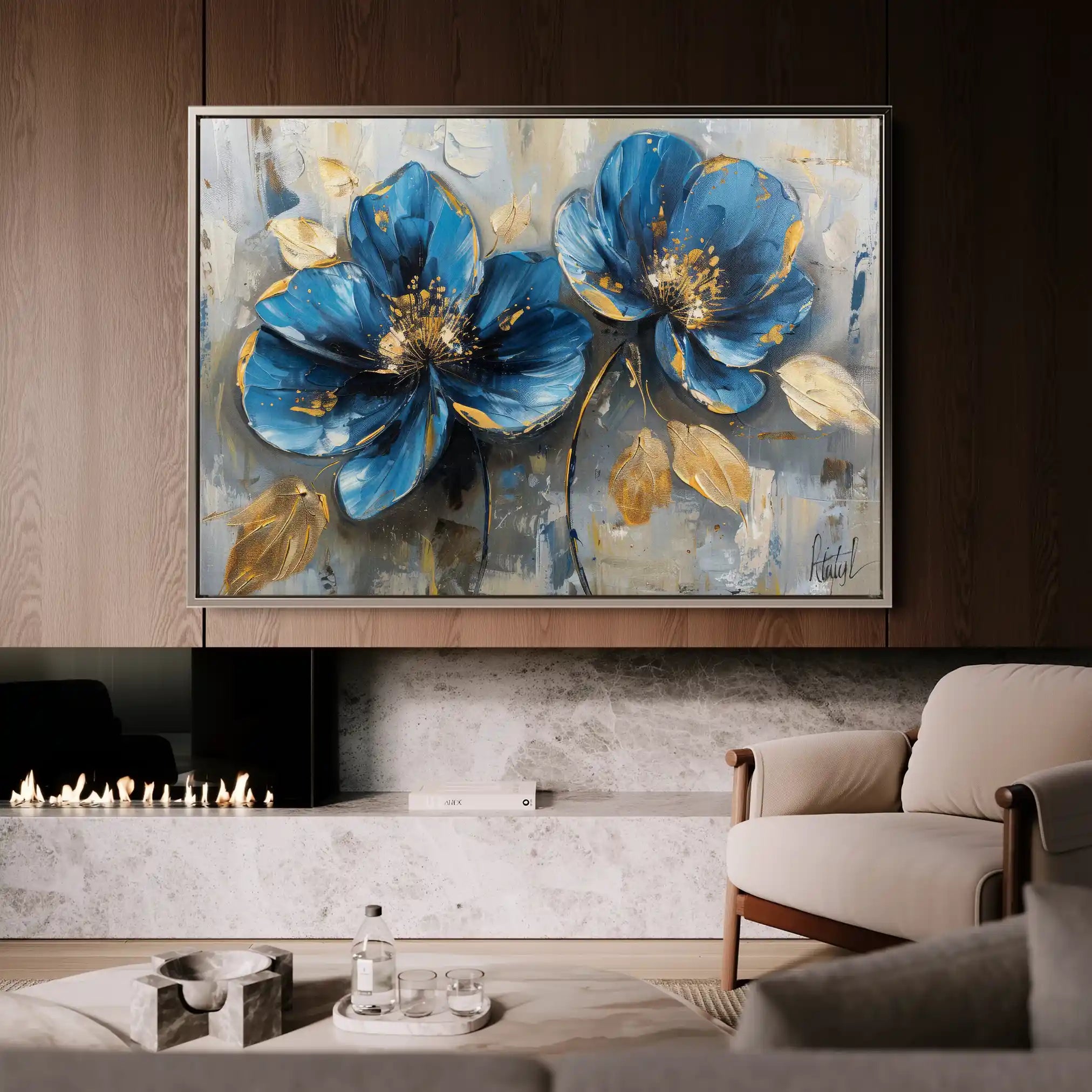 Floral Canvas Wall Art WAD476-F 90 x 60 cm / Stretched on hidden frame