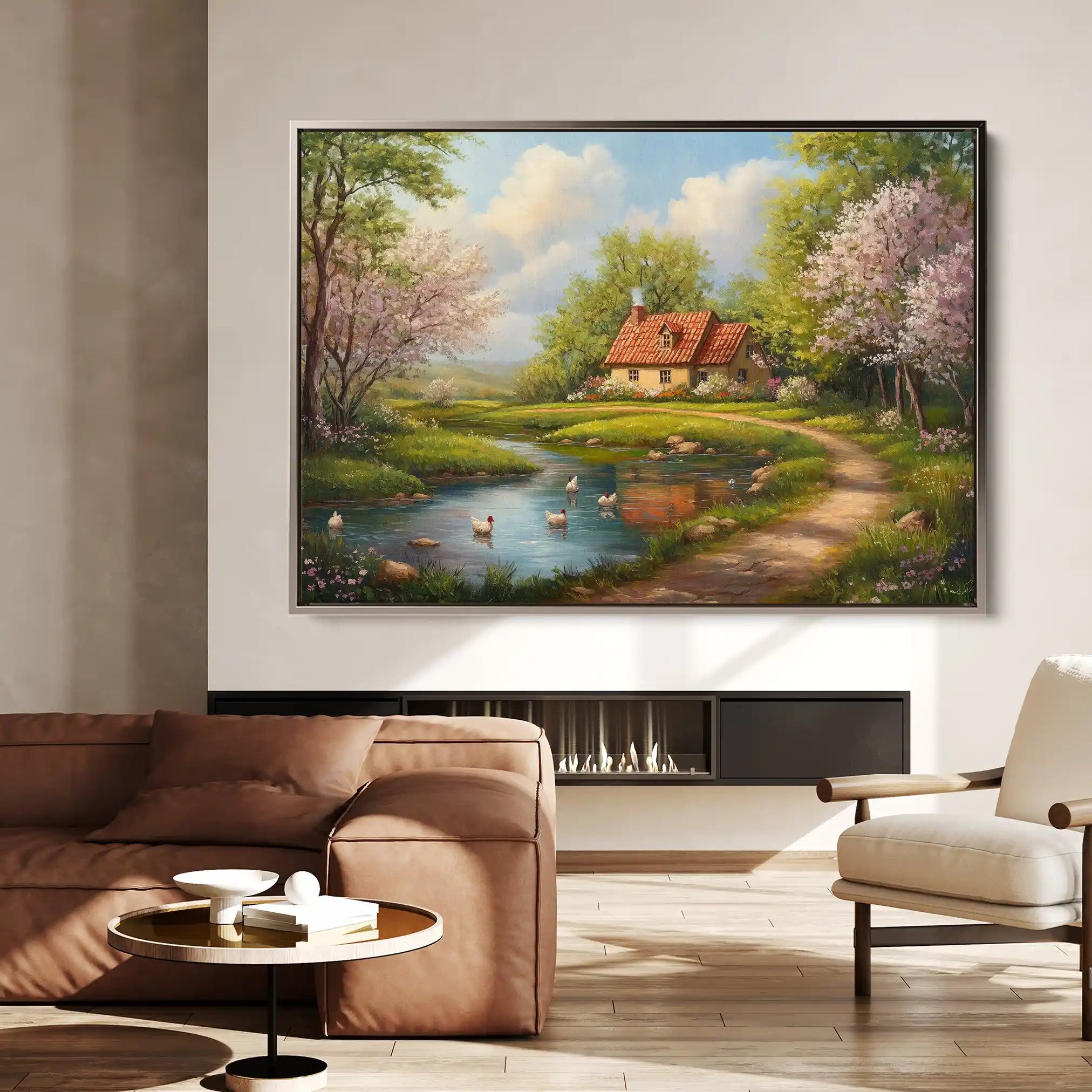 Landscape 484 Canvas Art 90 x 60 cm / Stretched on hidden frame