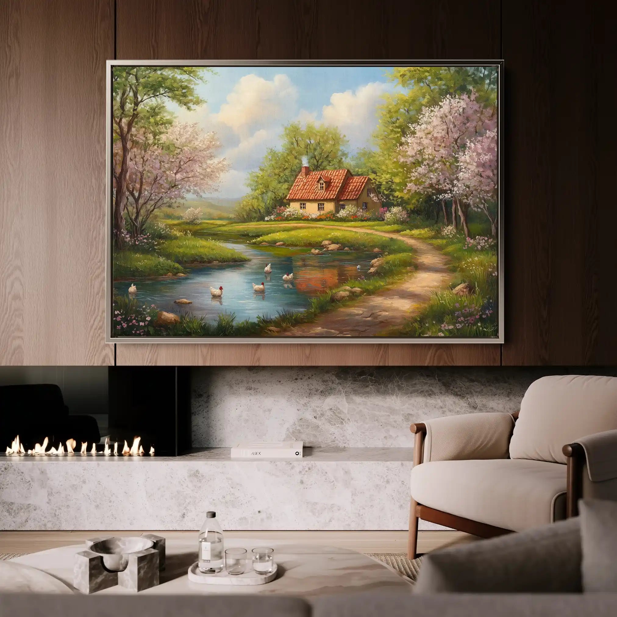 Landscape 484 Canvas Art 90 x 60 cm / Stretched on hidden frame
