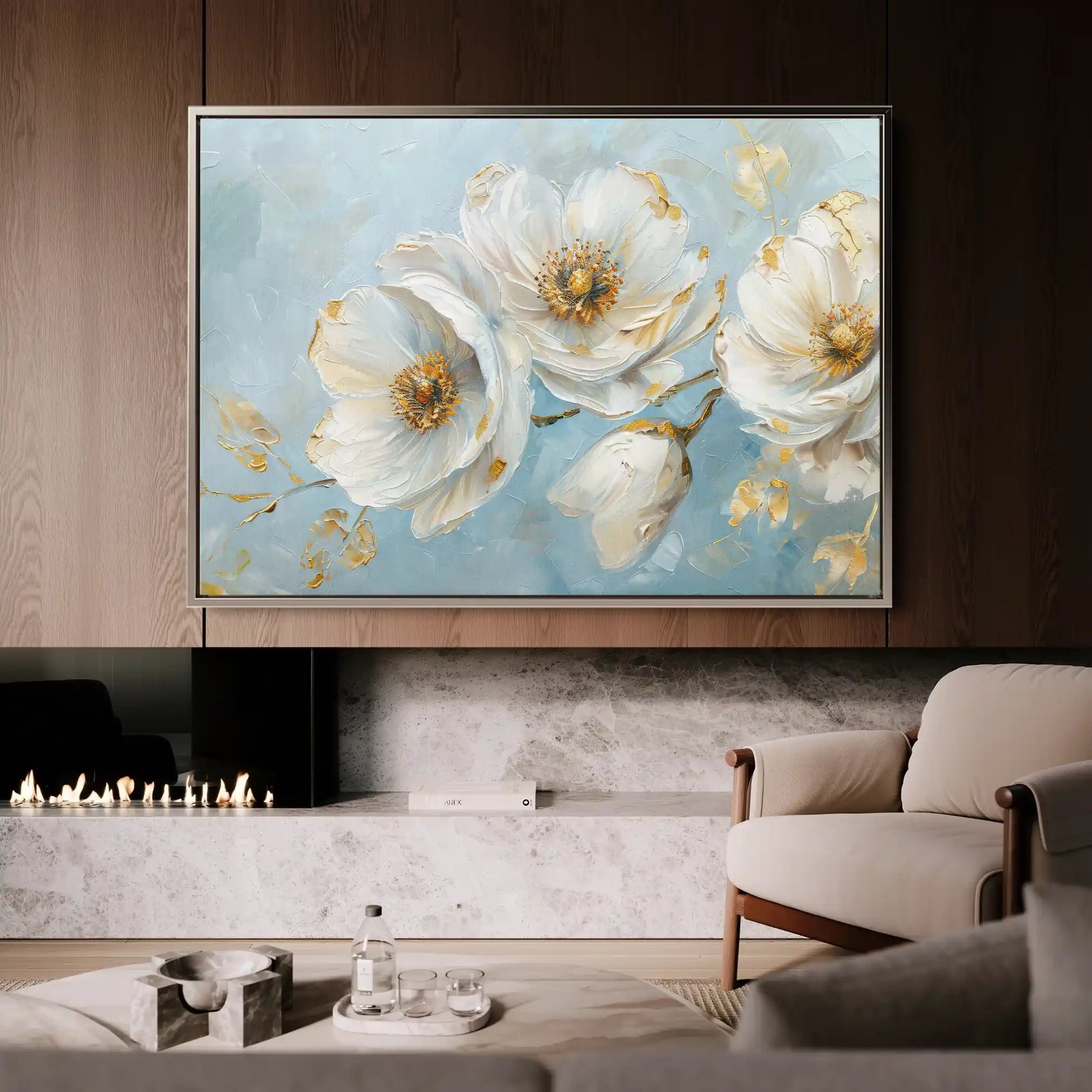 Floral Canvas Wall Art WAD487-F 90 x 60 cm / Stretched on hidden frame