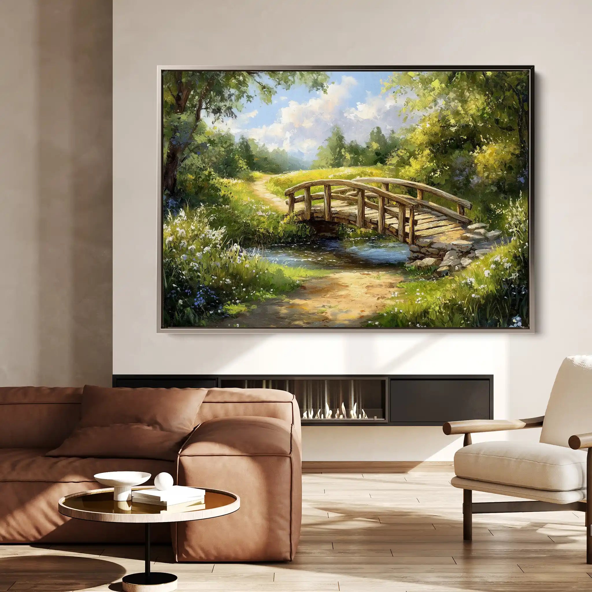 Landscape 489 Canvas Art 90 x 60 cm / Stretched on hidden frame
