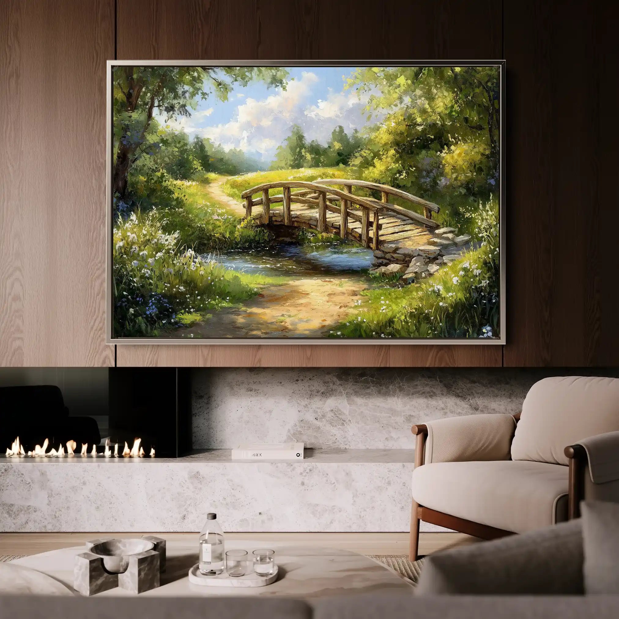 Landscape 489 Canvas Art 90 x 60 cm / Stretched on hidden frame