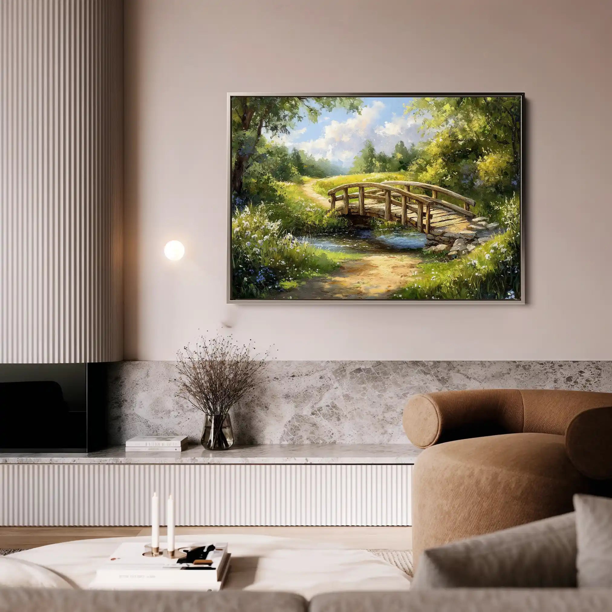 Landscape 489 Canvas Art 90 x 60 cm / Stretched on hidden frame
