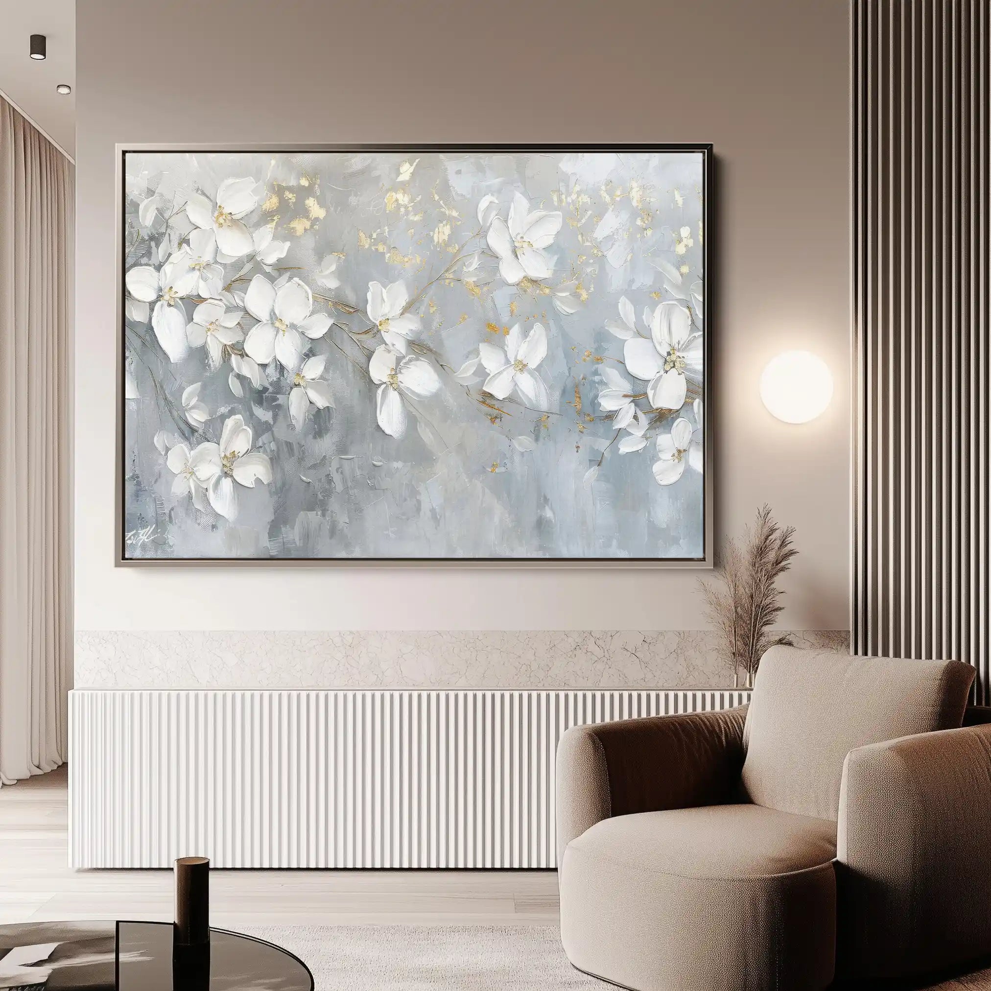 Floral Canvas Wall Art WAD490-F 90 x 60 cm / Stretched on hidden frame
