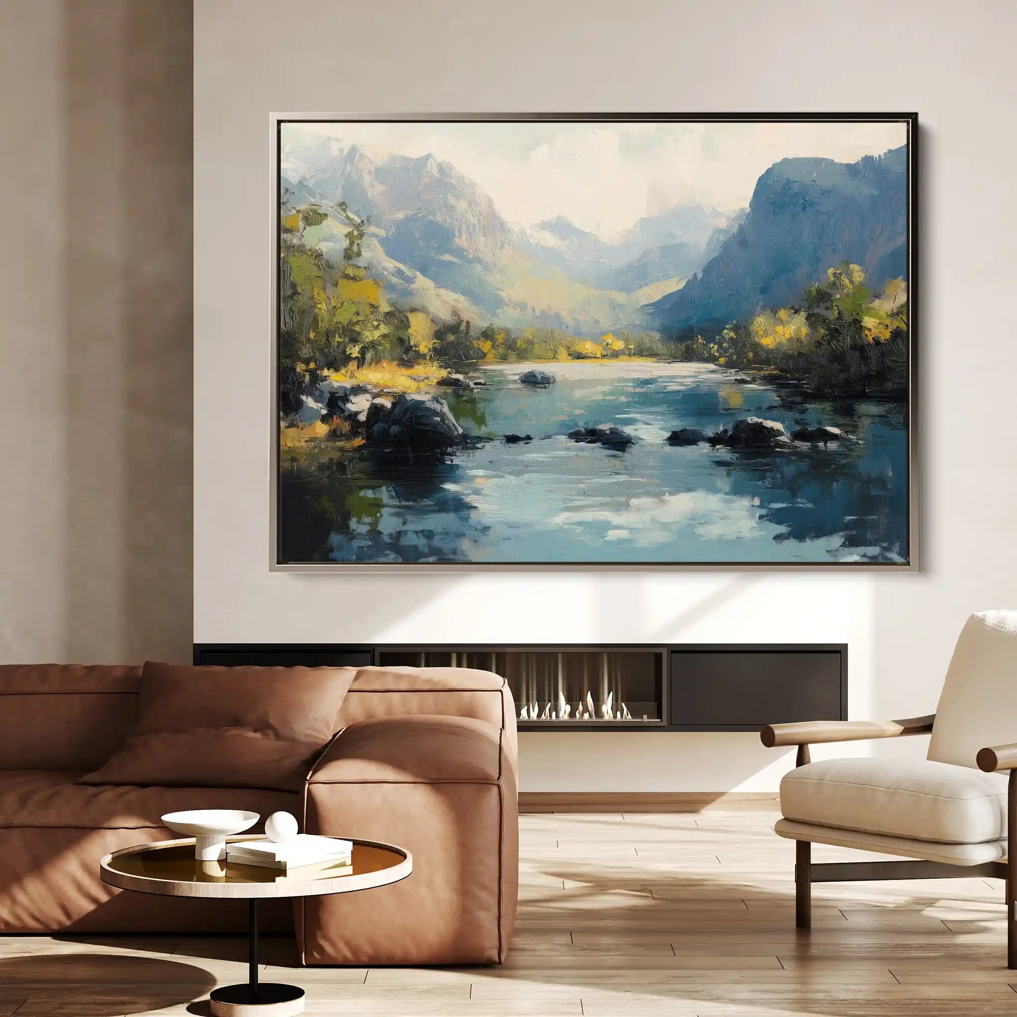 Landscape 492 Canvas Art 90 x 60 cm / Stretched on hidden frame