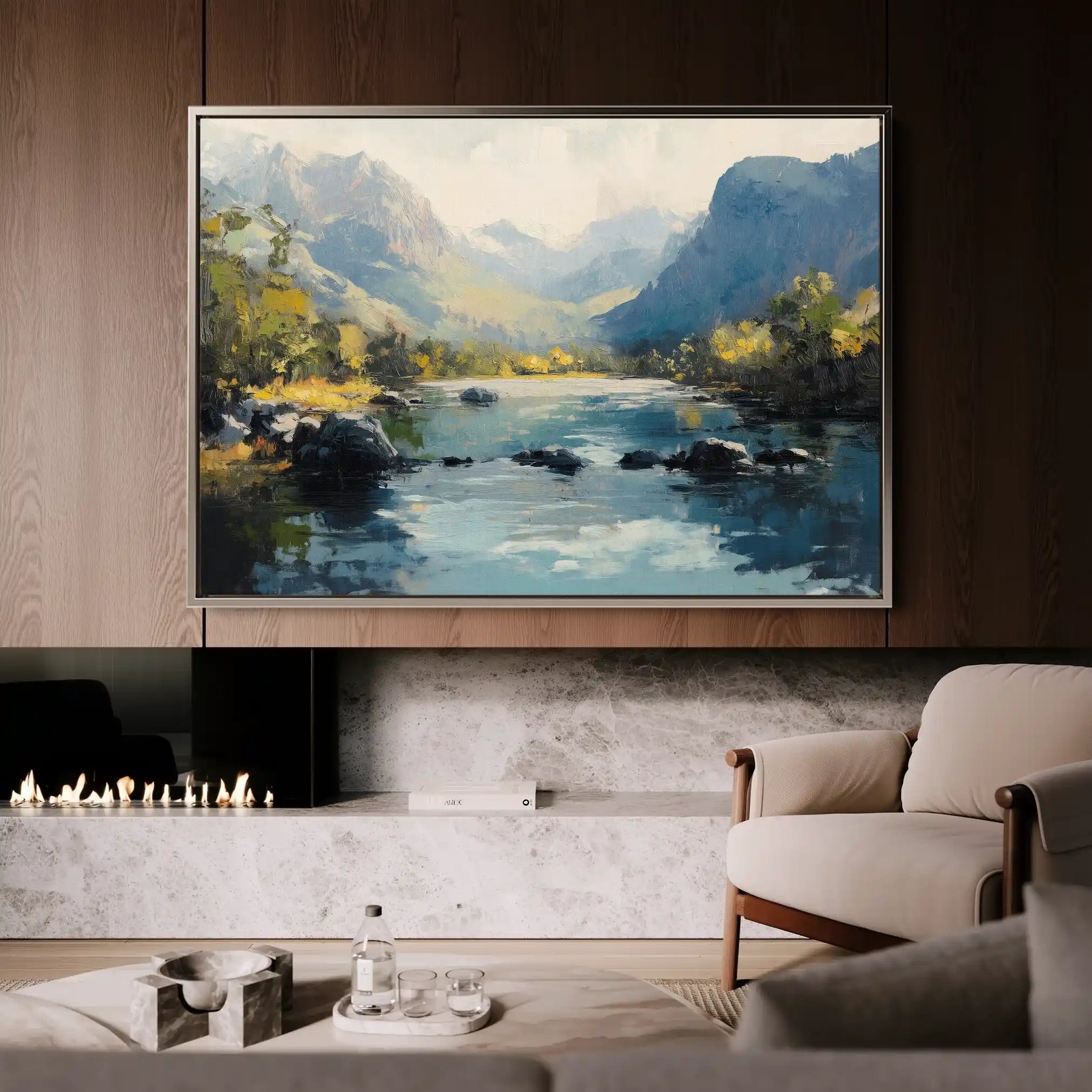Landscape 492 Canvas Art 90 x 60 cm / Stretched on hidden frame