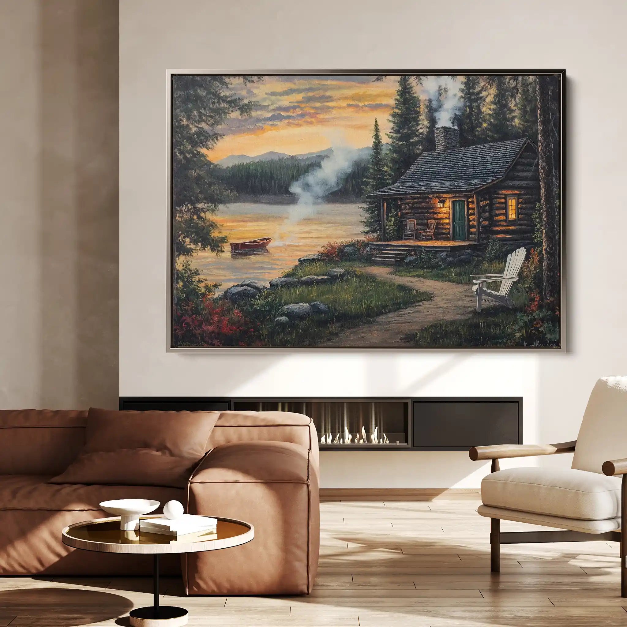 Landscape 498 Canvas Art 90 x 60 cm / Stretched on hidden frame