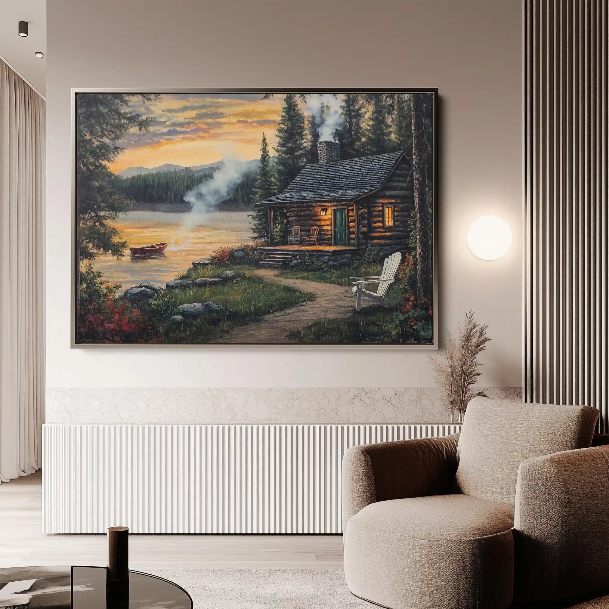 Landscape 498 Canvas Art 90 x 60 cm / Stretched on hidden frame