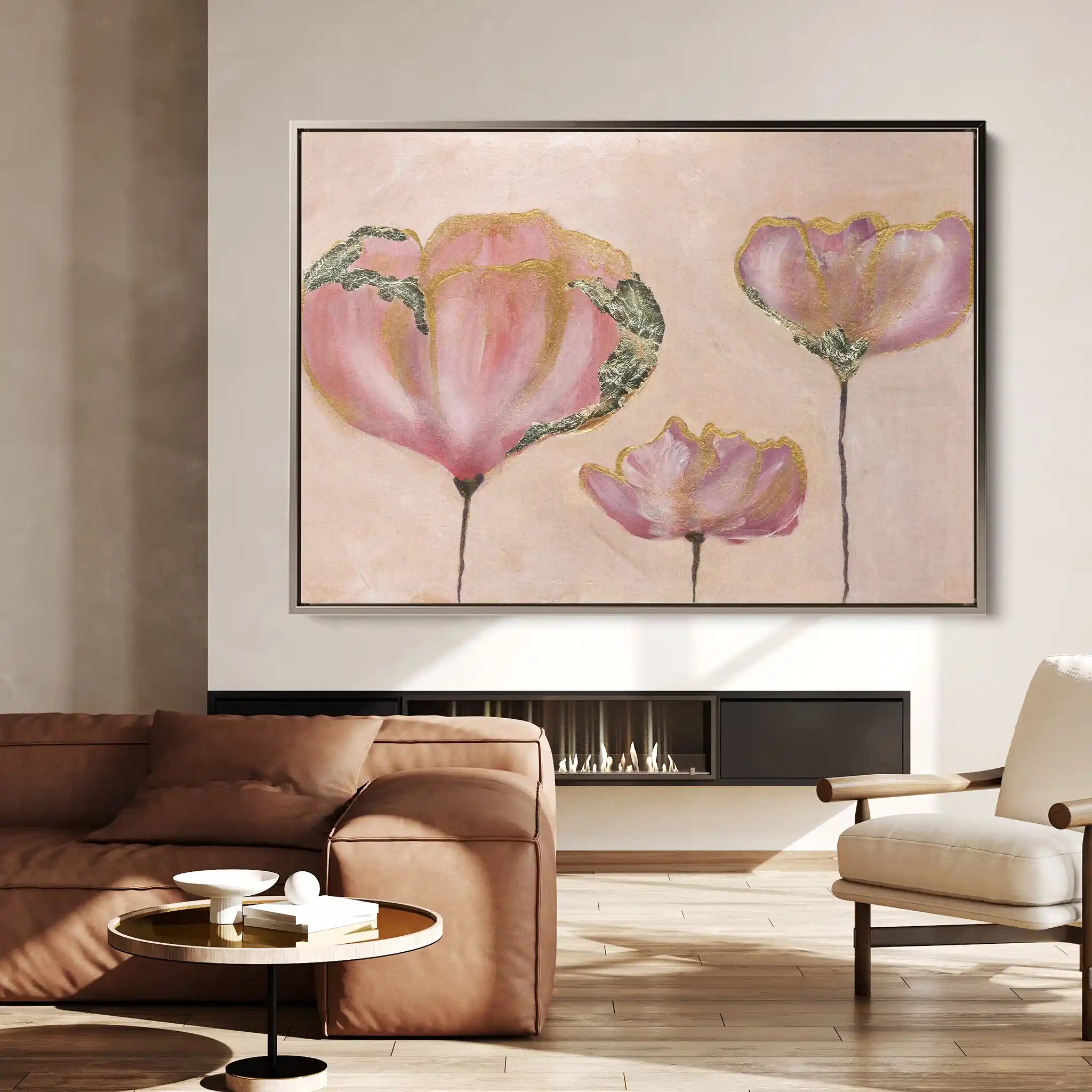 Floral Canvas Wall Art WAD519-F 90 x 60 cm / Stretched on hidden frame