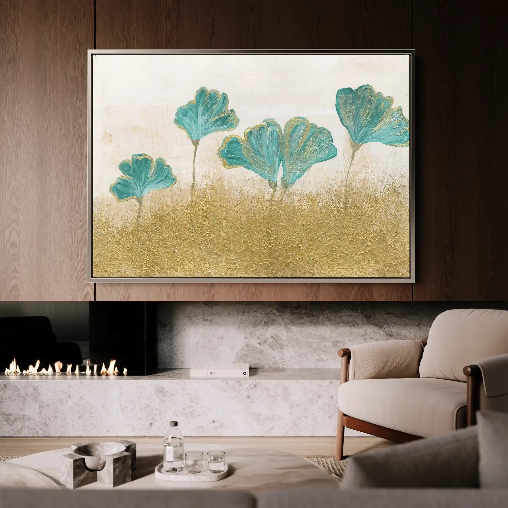 Floral Canvas Wall Art WAD523-F 90 x 60 cm / Stretched on hidden frame