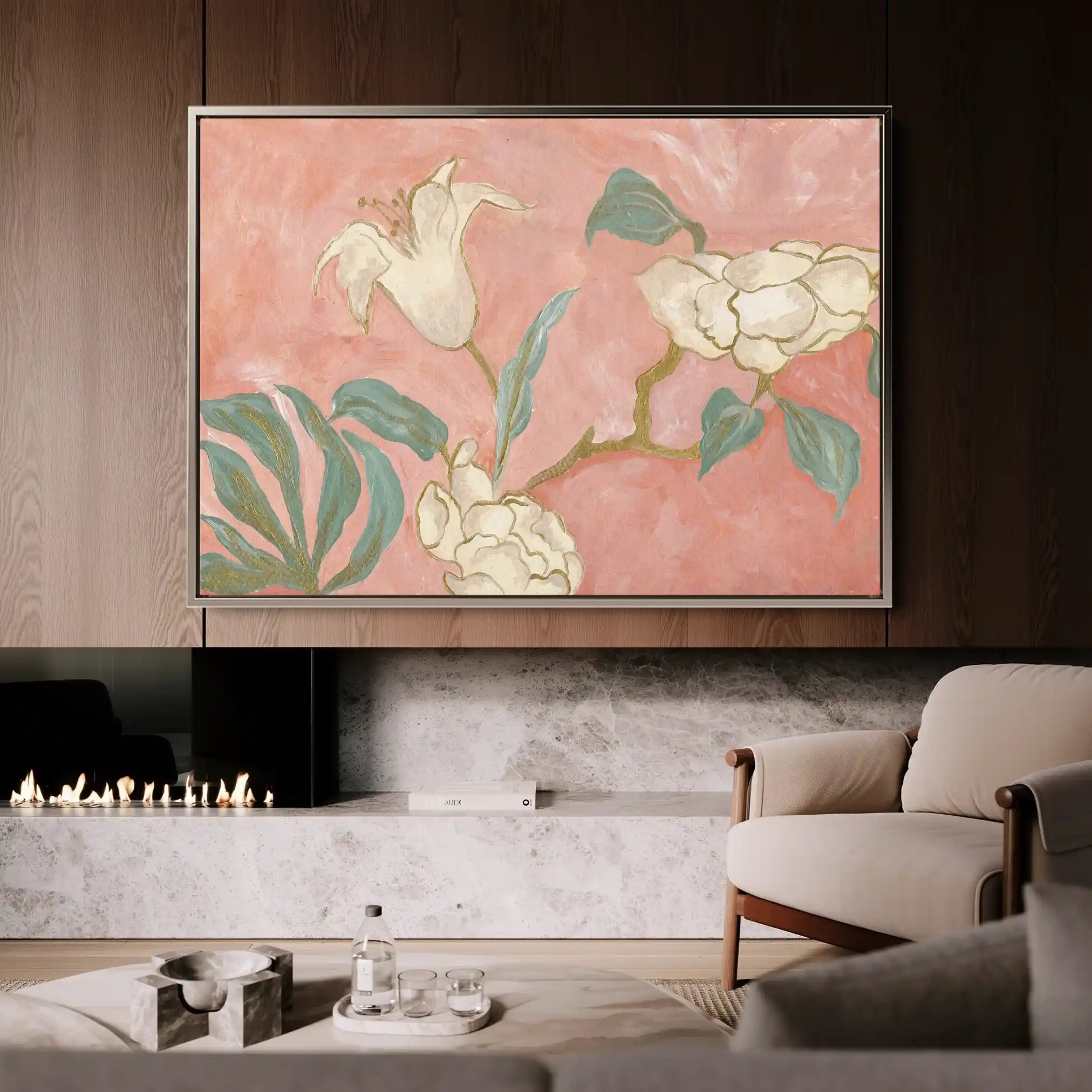 Floral Canvas Wall Art WAD524-F 90 x 60 cm / Stretched on hidden frame