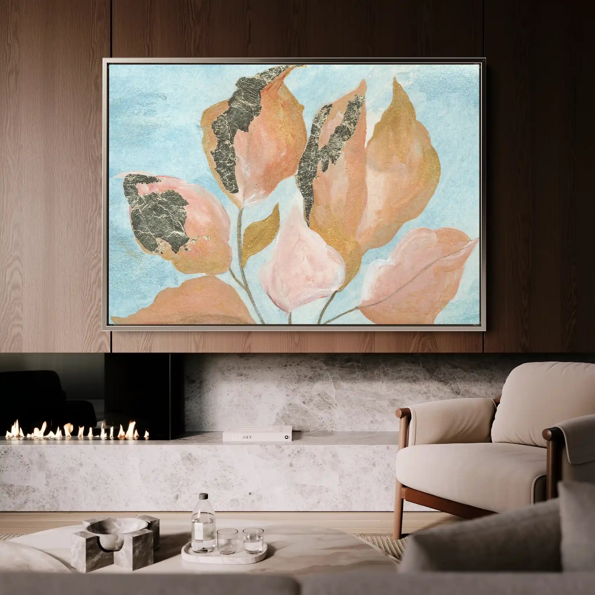 Floral Canvas Wall Art WAD536-F 90 x 60 cm / Stretched on hidden frame