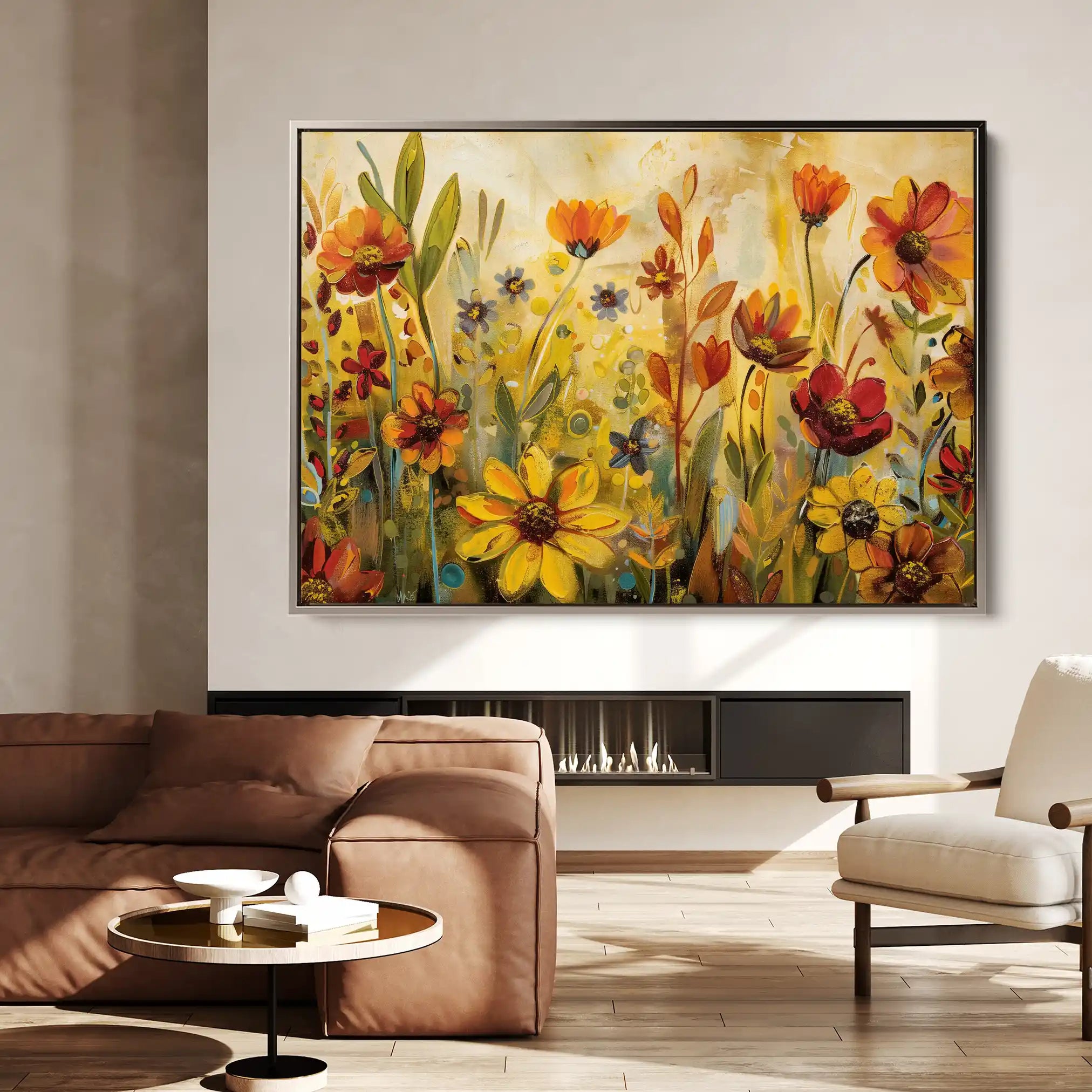 Floral Canvas Wall Art WAD545-F 90 x 60 cm / Stretched on hidden frame