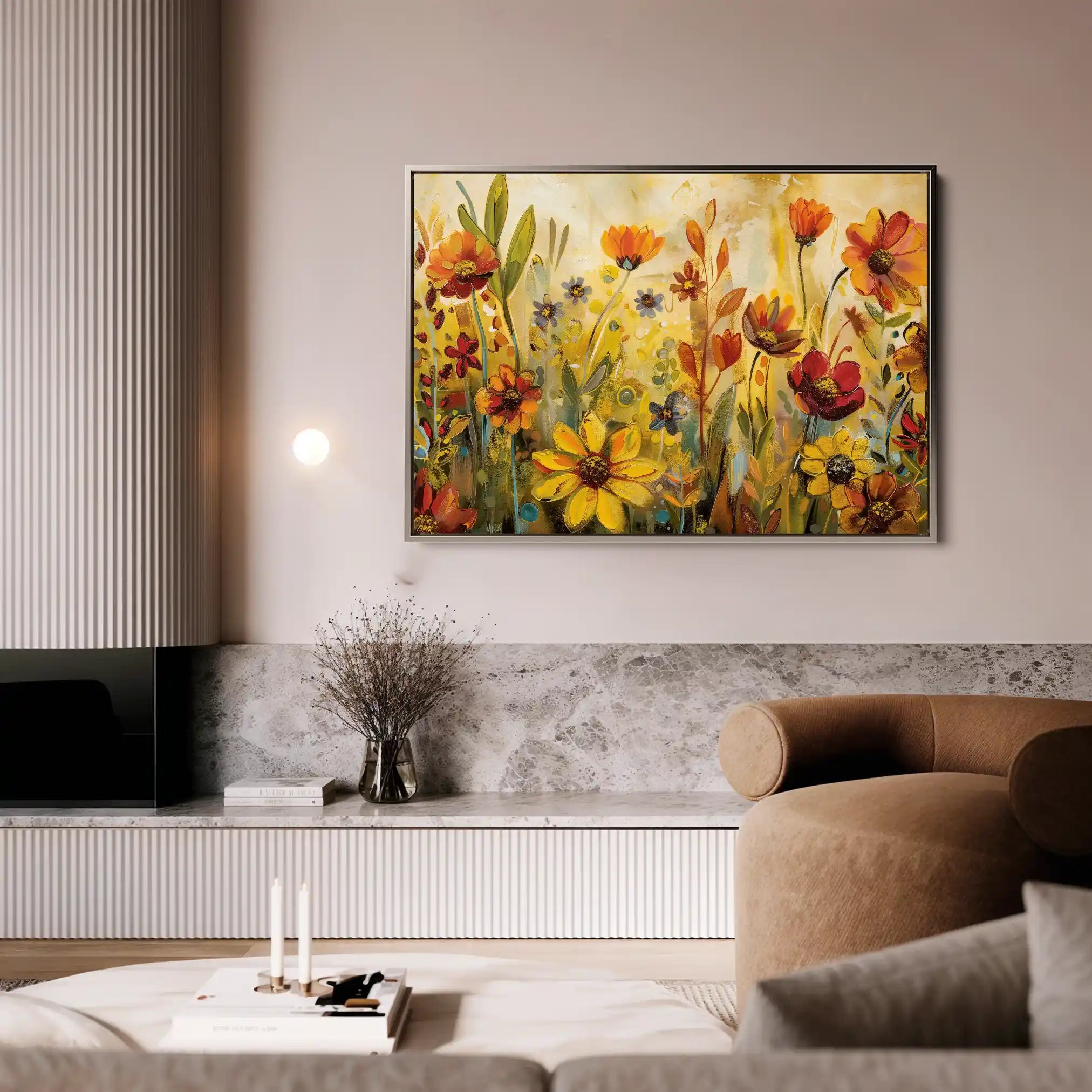 Floral Canvas Wall Art WAD545-F 90 x 60 cm / Stretched on hidden frame