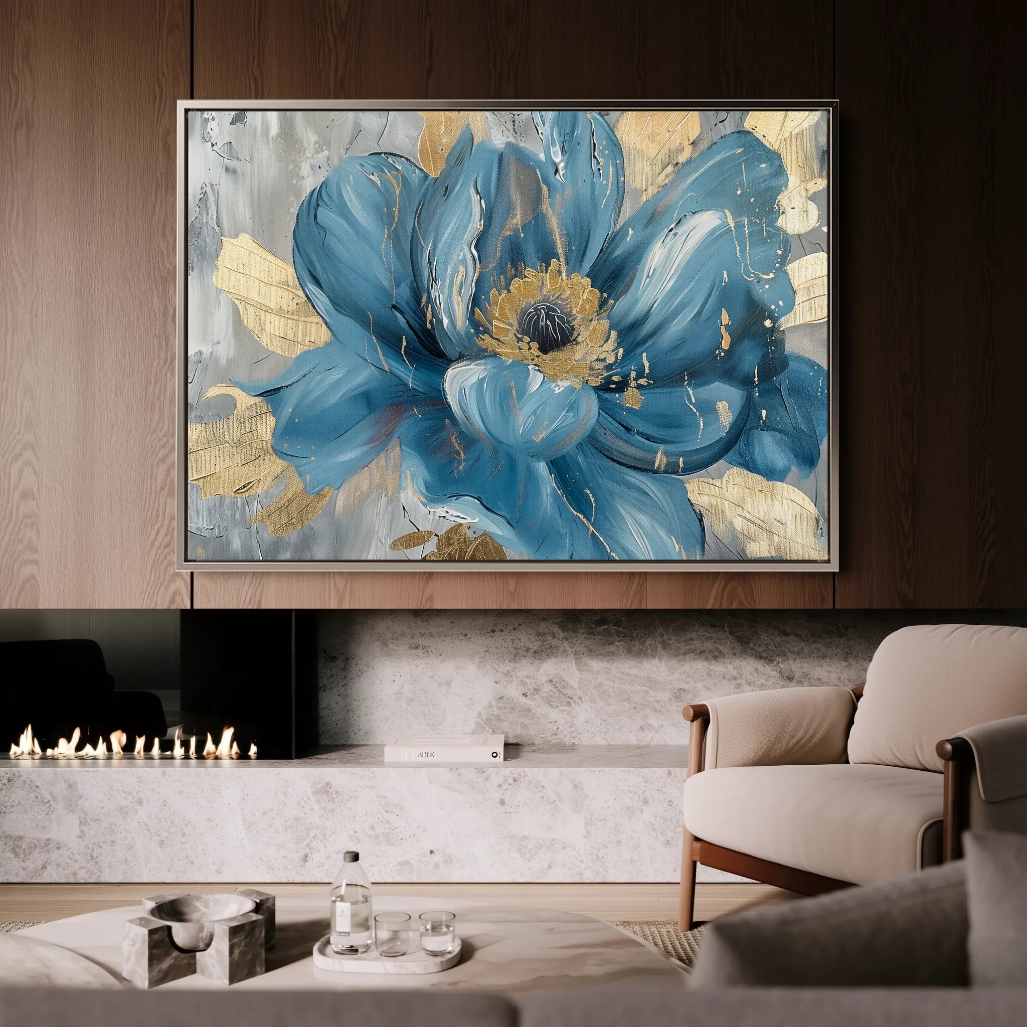 Floral Canvas Wall Art WAD548-F 90 x 60 cm / Stretched on hidden frame