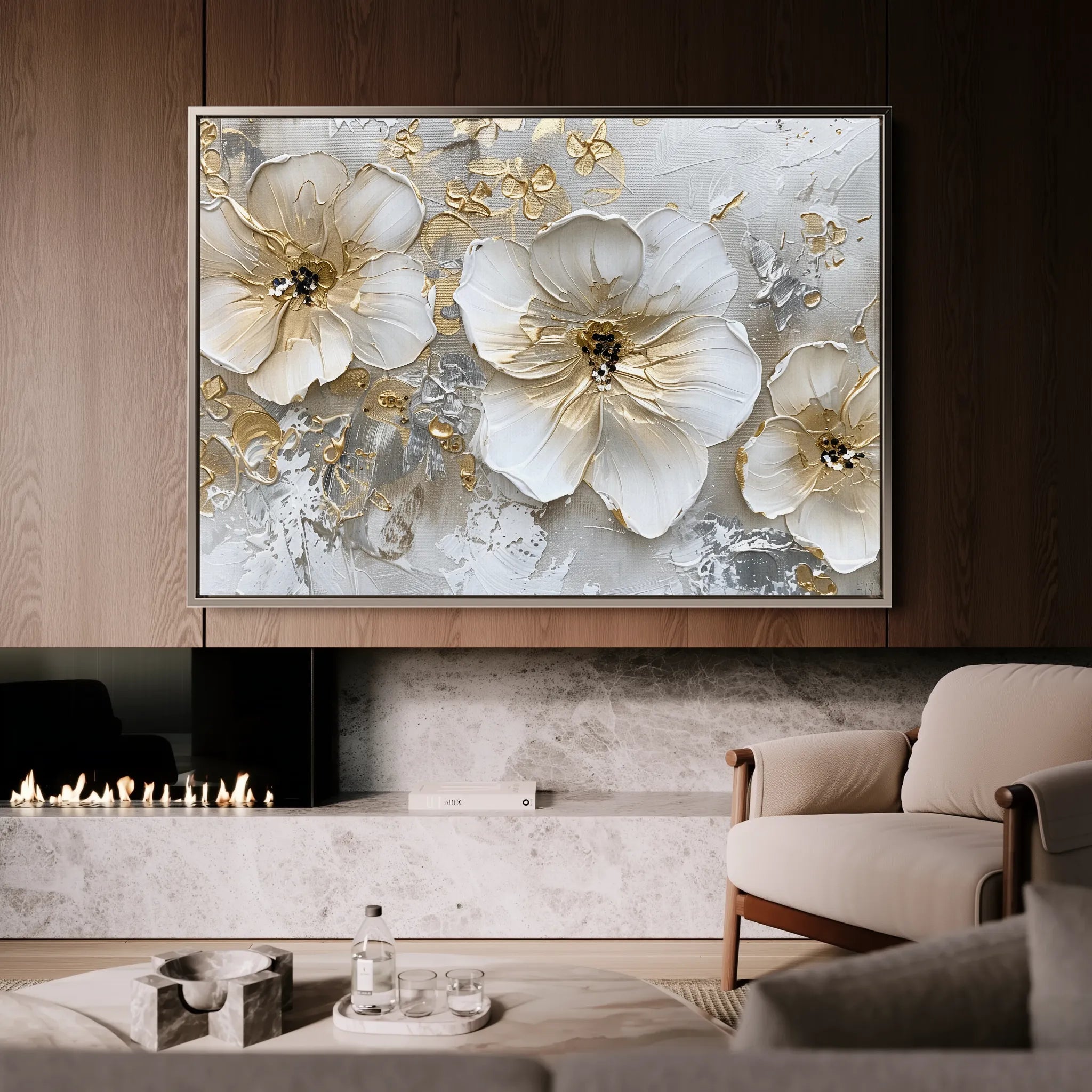 Floral Canvas Wall Art WAD555-F 90 x 60 cm / Stretched on hidden frame