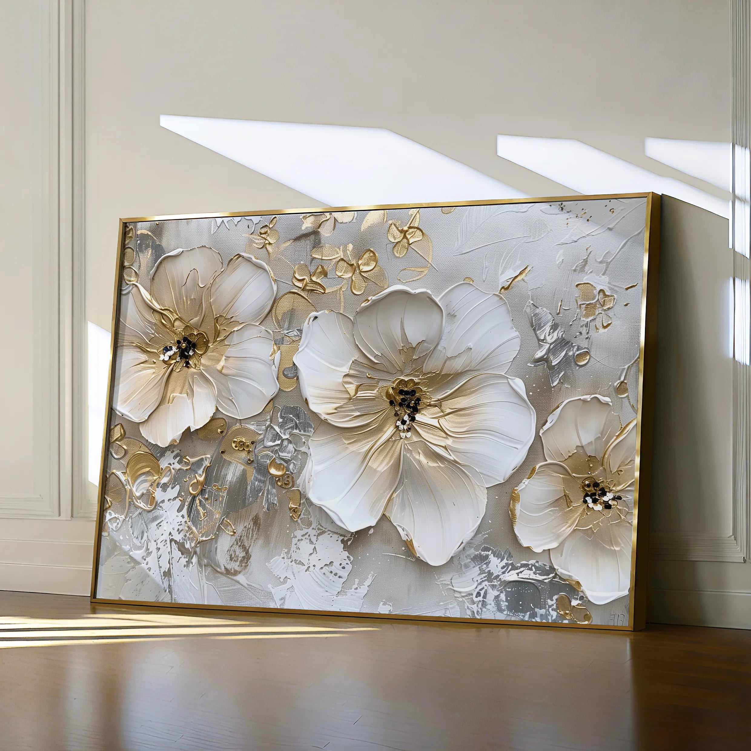 Floral Canvas Wall Art WAD555-F 90 x 60 cm / Stretched on hidden frame