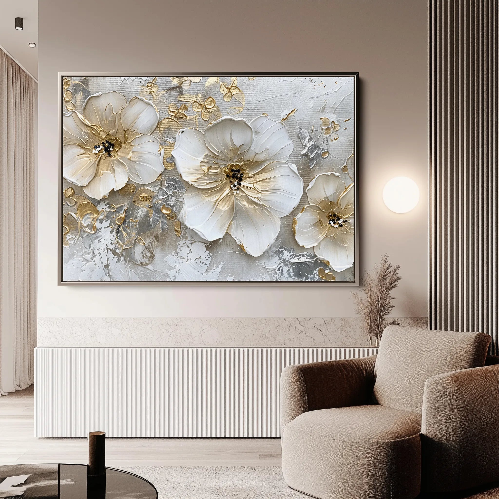 Floral Canvas Wall Art WAD555-F 90 x 60 cm / Stretched on hidden frame