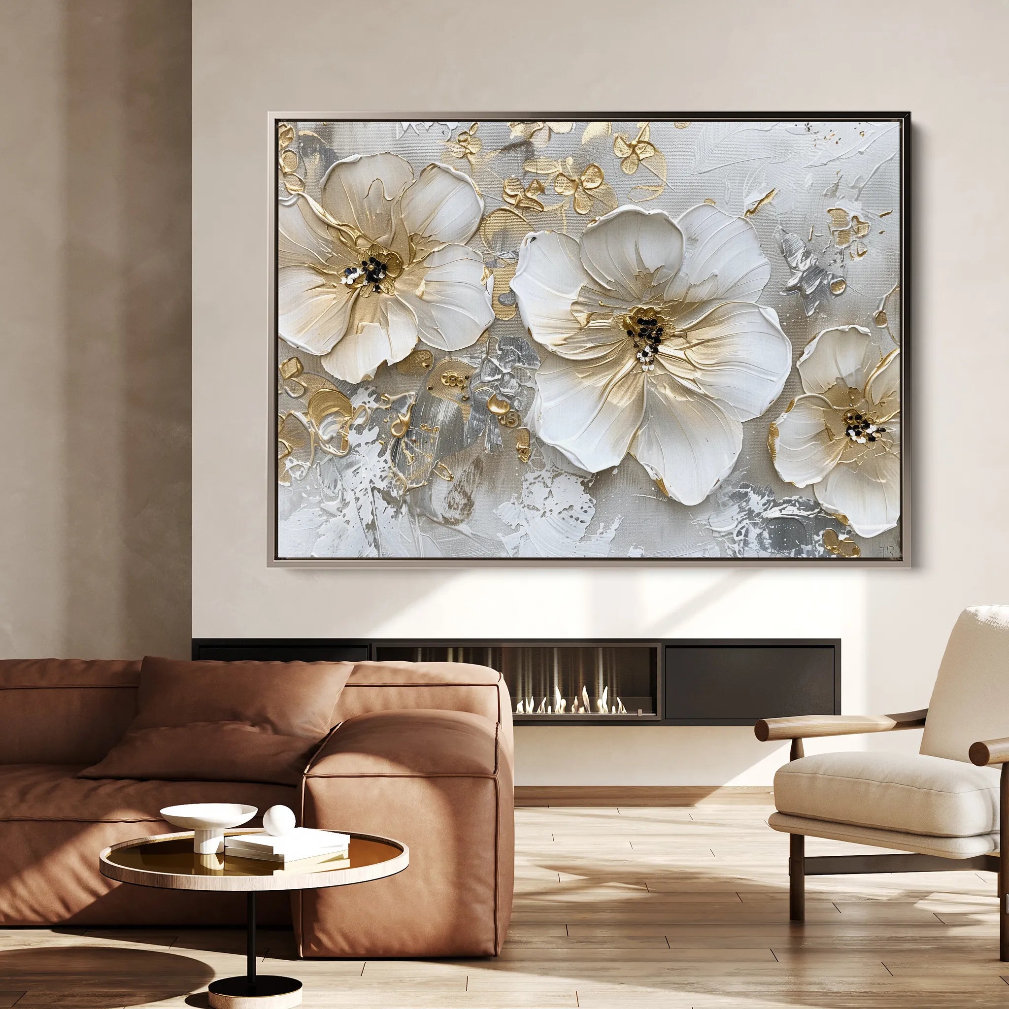 Floral Canvas Wall Art WAD555-F 90 x 60 cm / Stretched on hidden frame