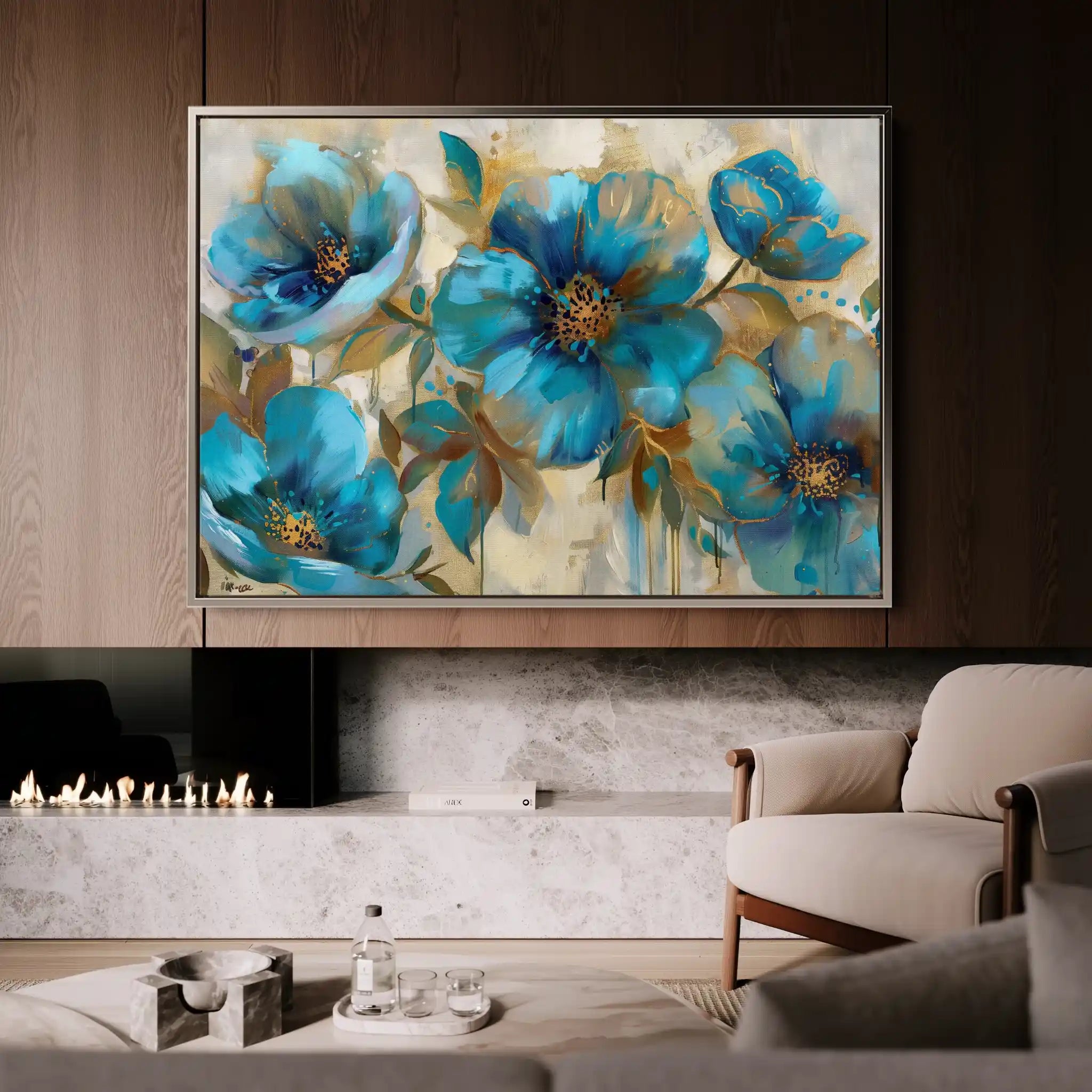 Floral Canvas Wall Art WAD570-F 90 x 60 cm / Stretched on hidden frame