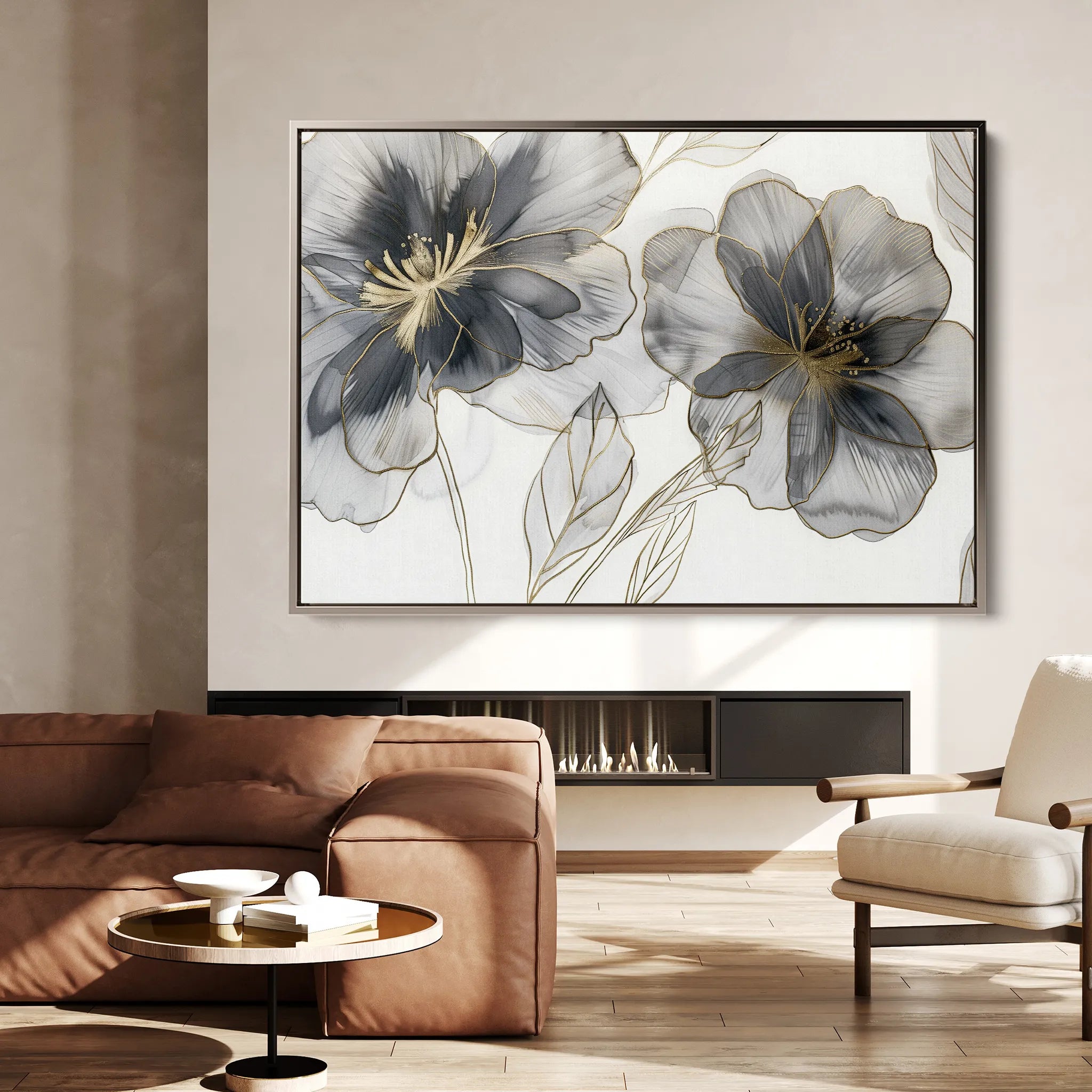 Floral Canvas Wall Art WAD573-F 90 x 60 cm / Stretched on hidden frame