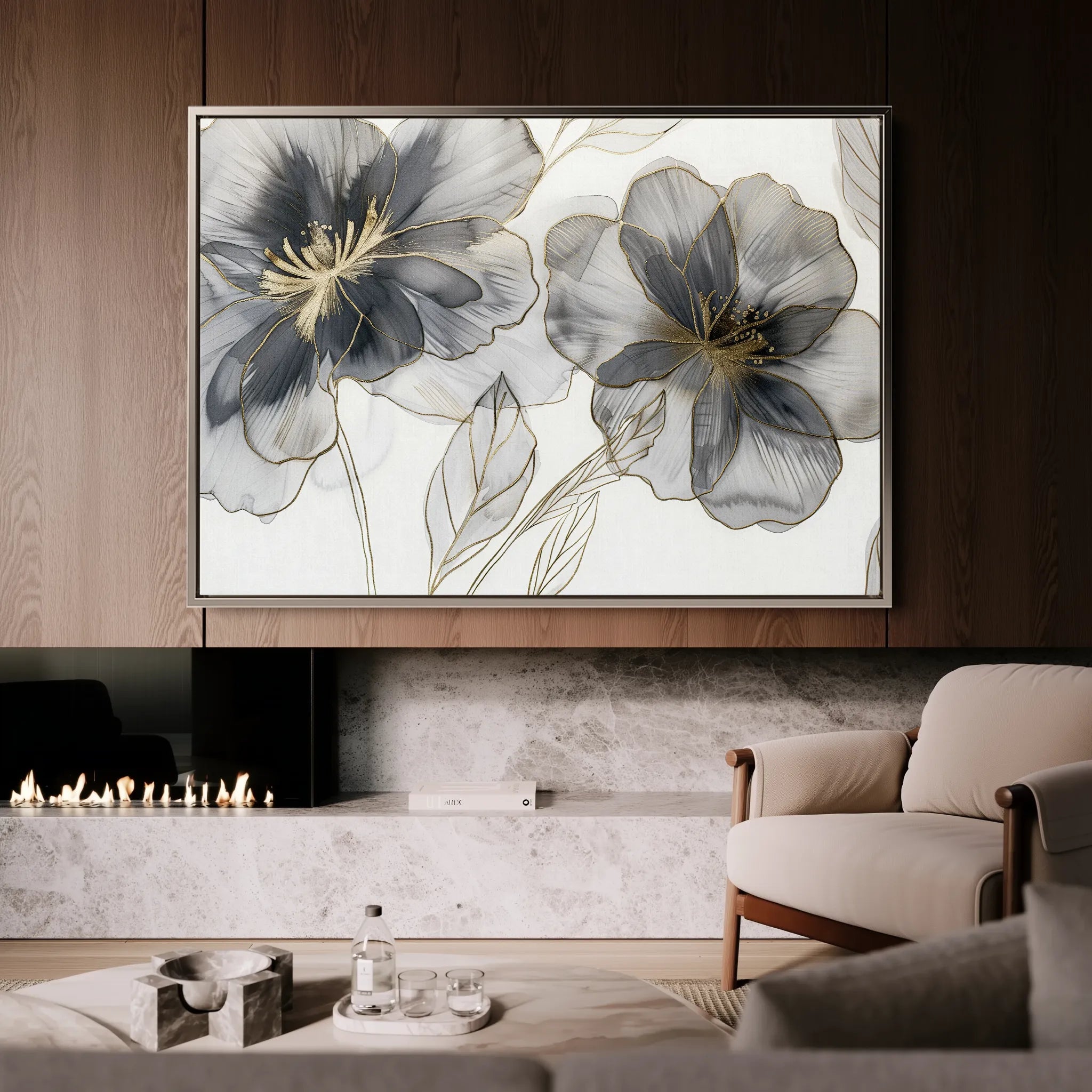 Floral Canvas Wall Art WAD573-F 90 x 60 cm / Stretched on hidden frame