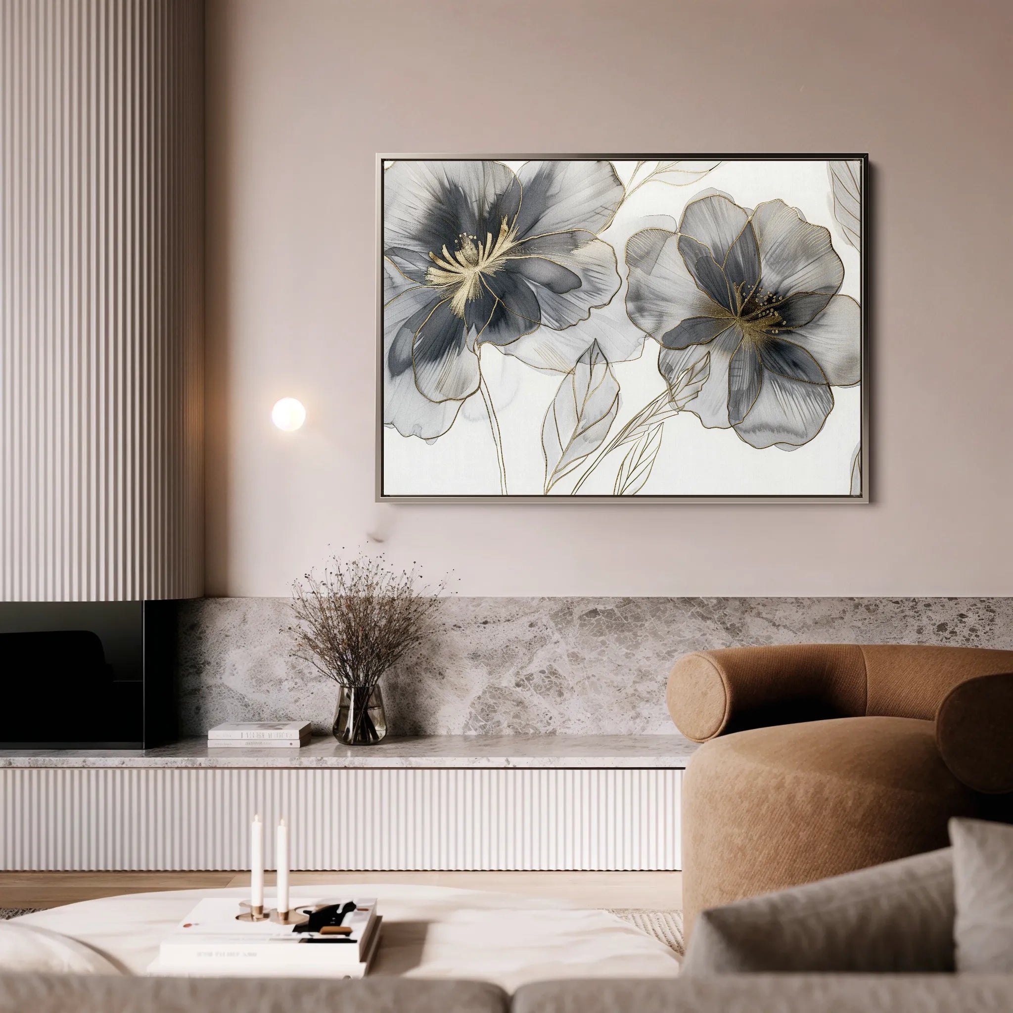 Floral Canvas Wall Art WAD573-F 90 x 60 cm / Stretched on hidden frame
