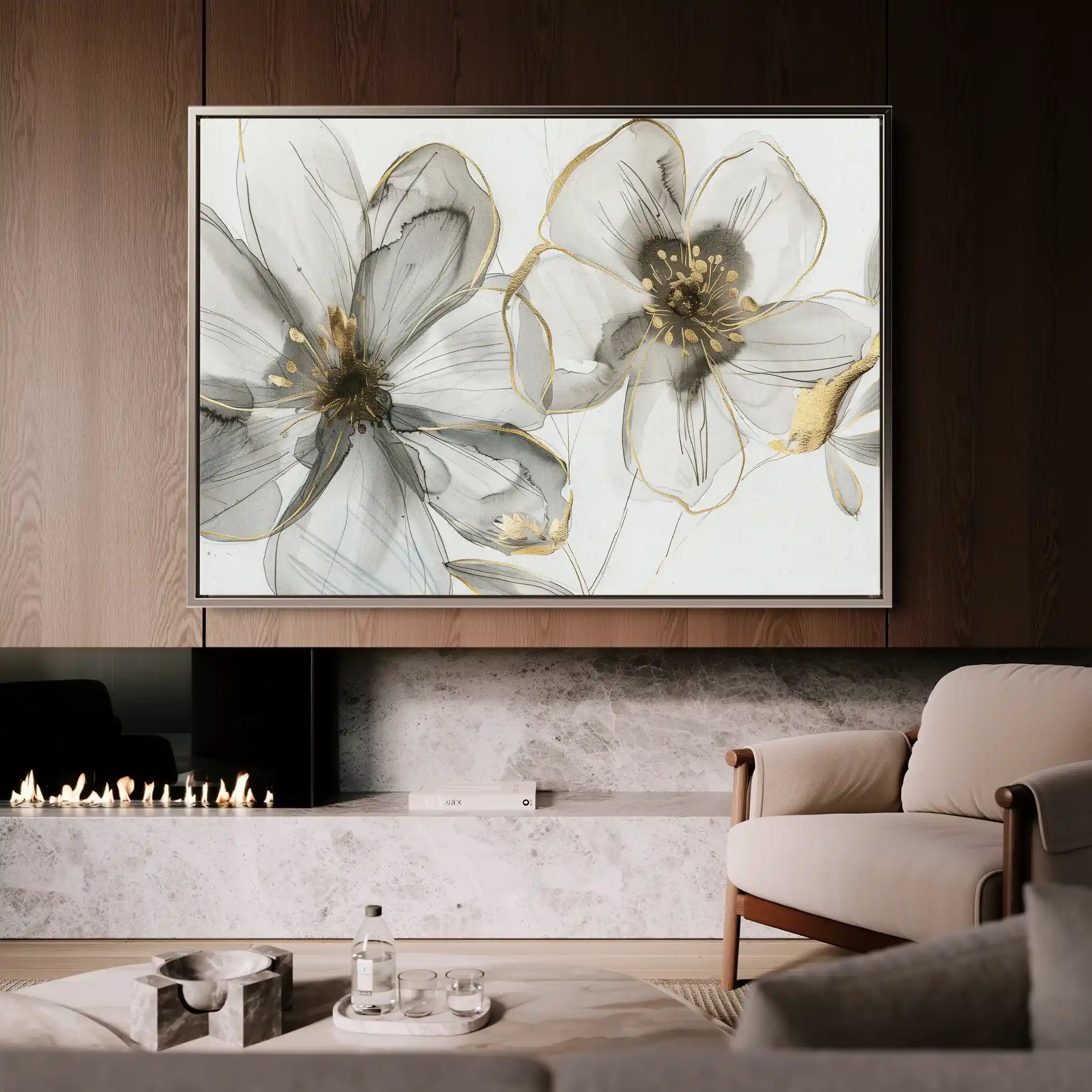 Floral Canvas Wall Art WAD574-F 90 x 60 cm / Stretched on hidden frame