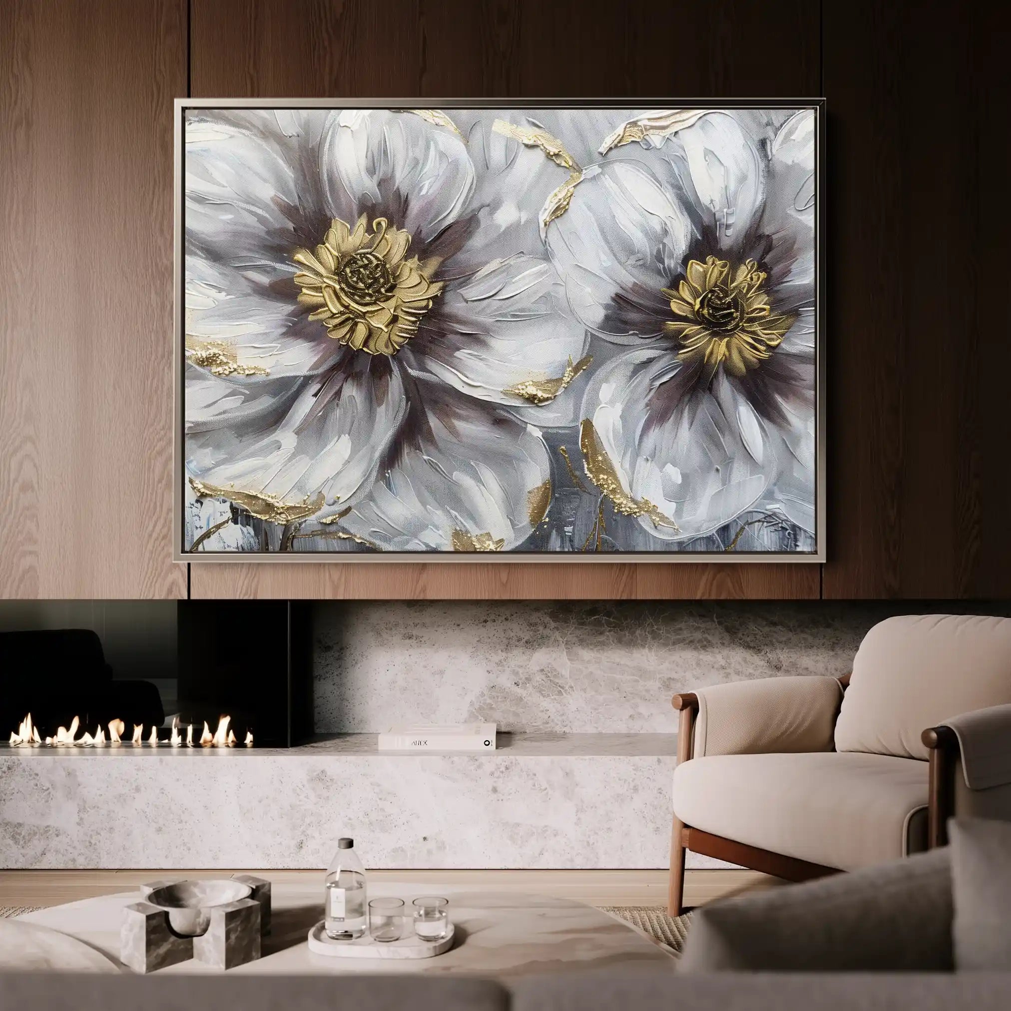 Floral Canvas Wall Art WAD581-F 90 x 60 cm / Stretched on hidden frame